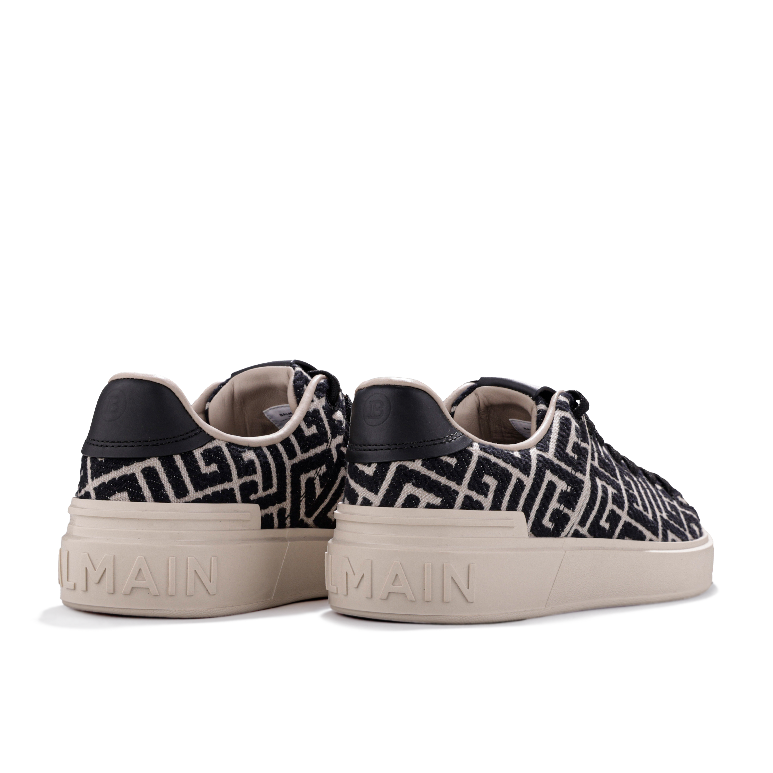 Sneakers Beige Balmain B-Court Monogram