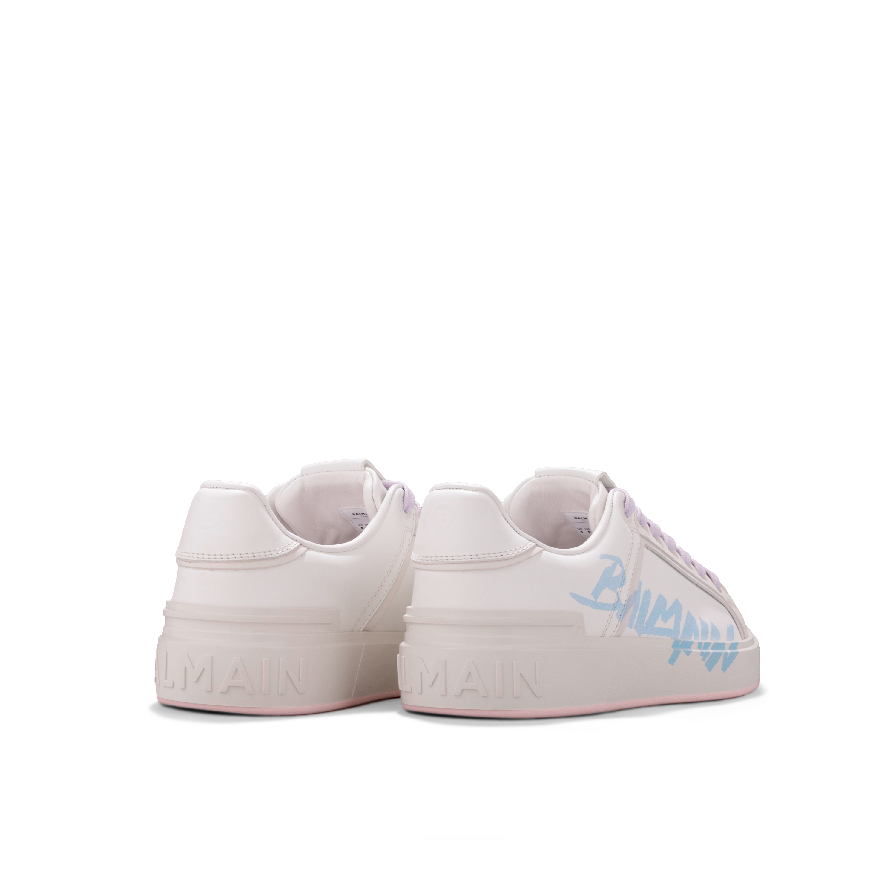 Sneakers Blancos Rosado Balmain B-Court Sign