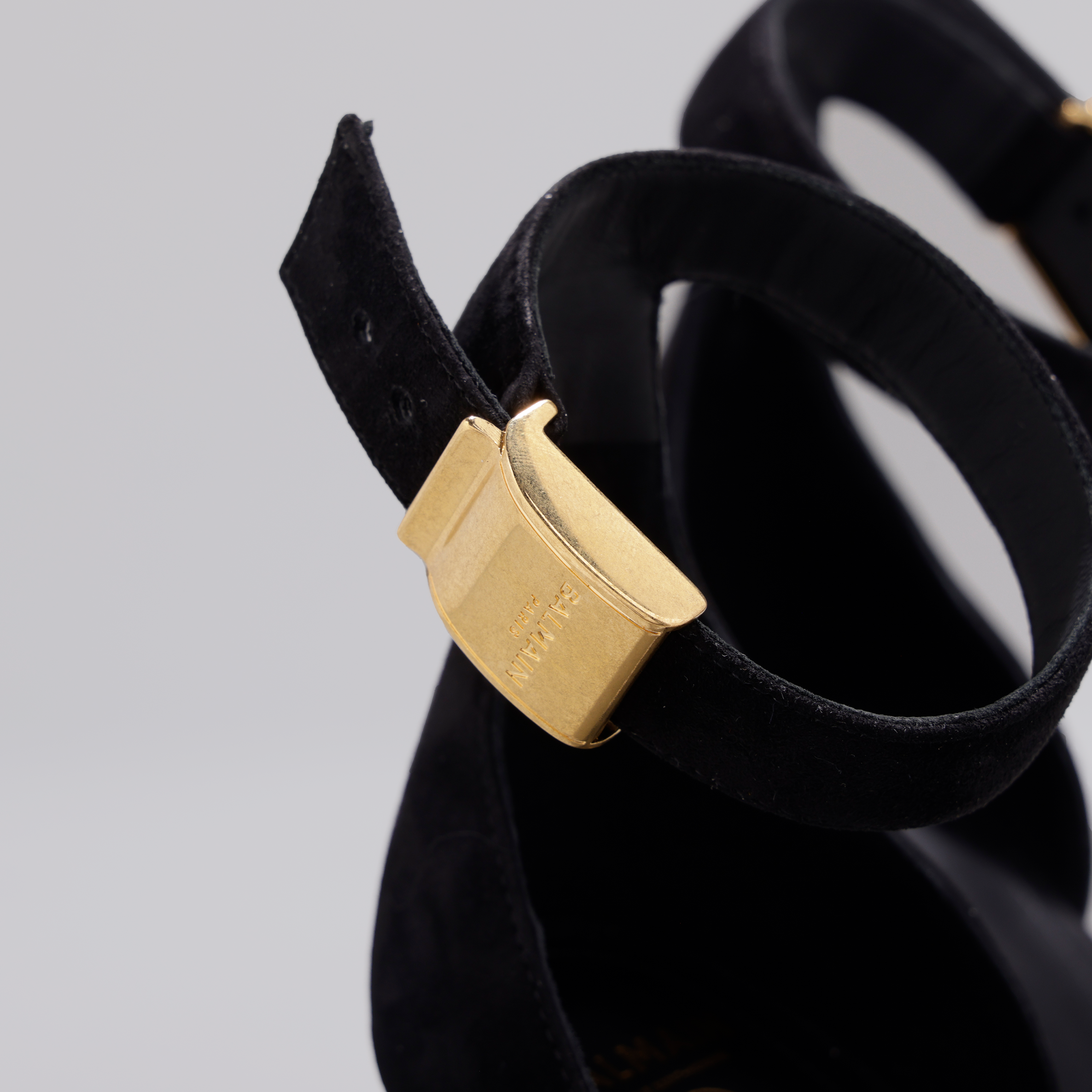 Sandalias Negras Balmain Chaine