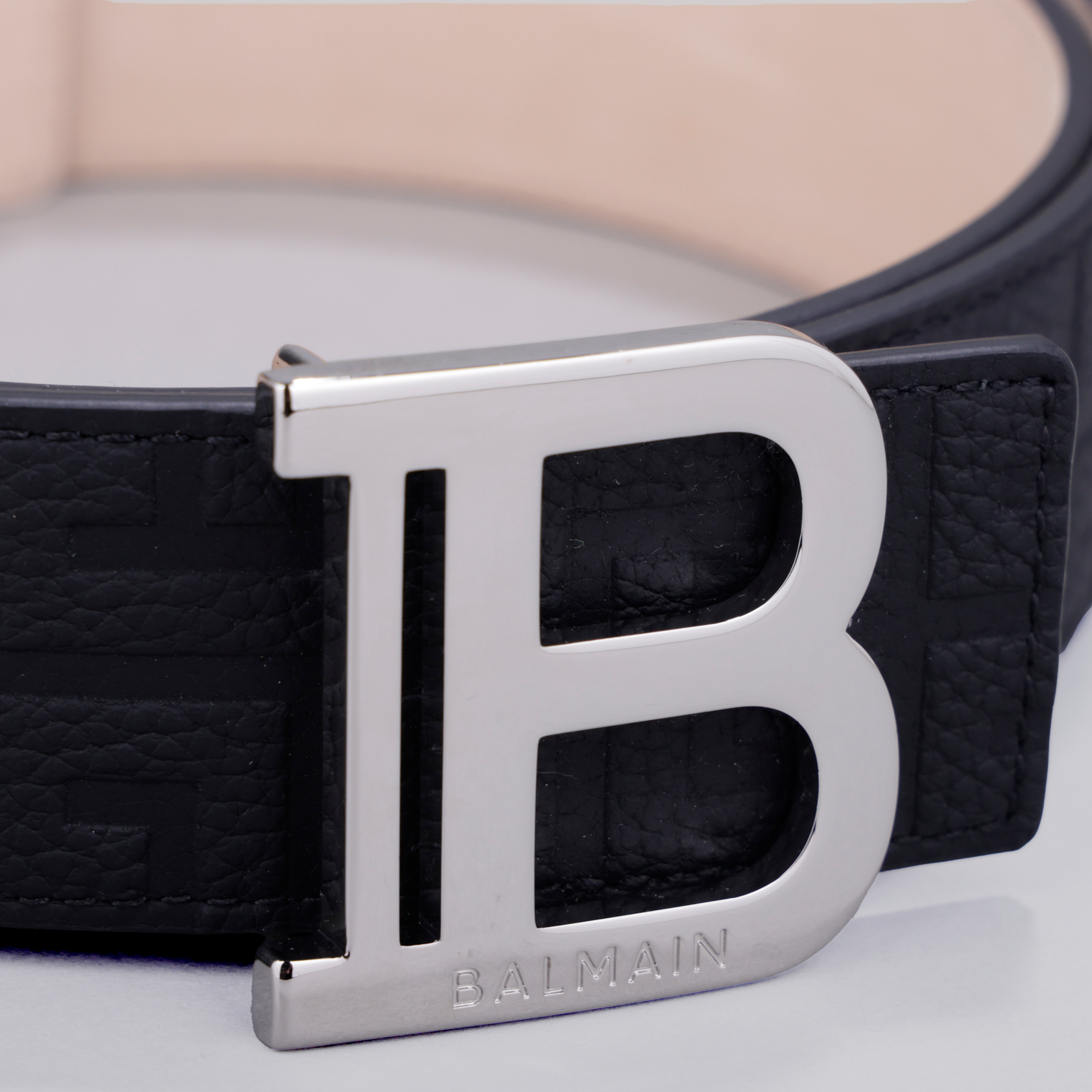 Cinturón Negro Balmain PB Monogramme 35 mm