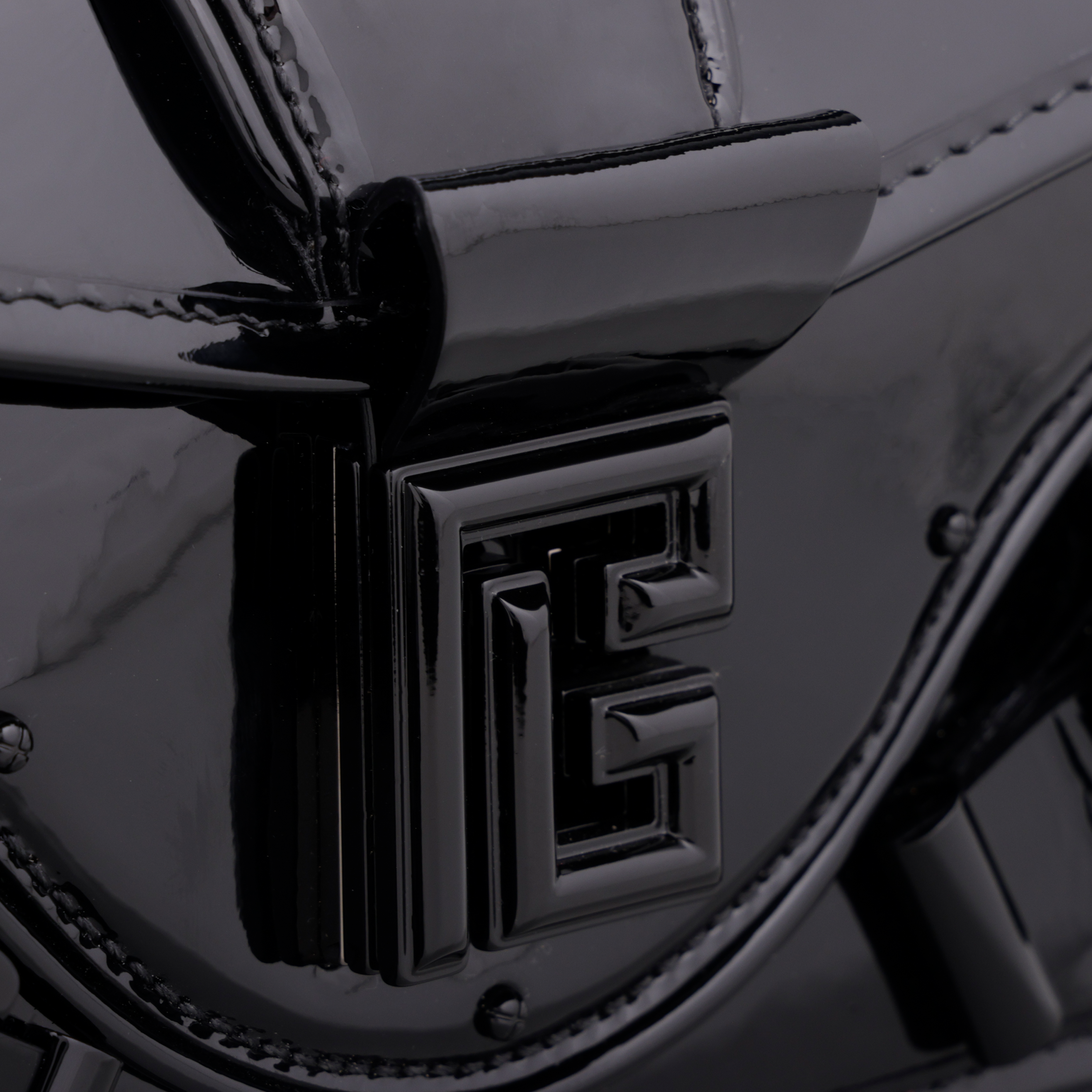 Cartera Negra Balmain Pouch-Cuir Vernis