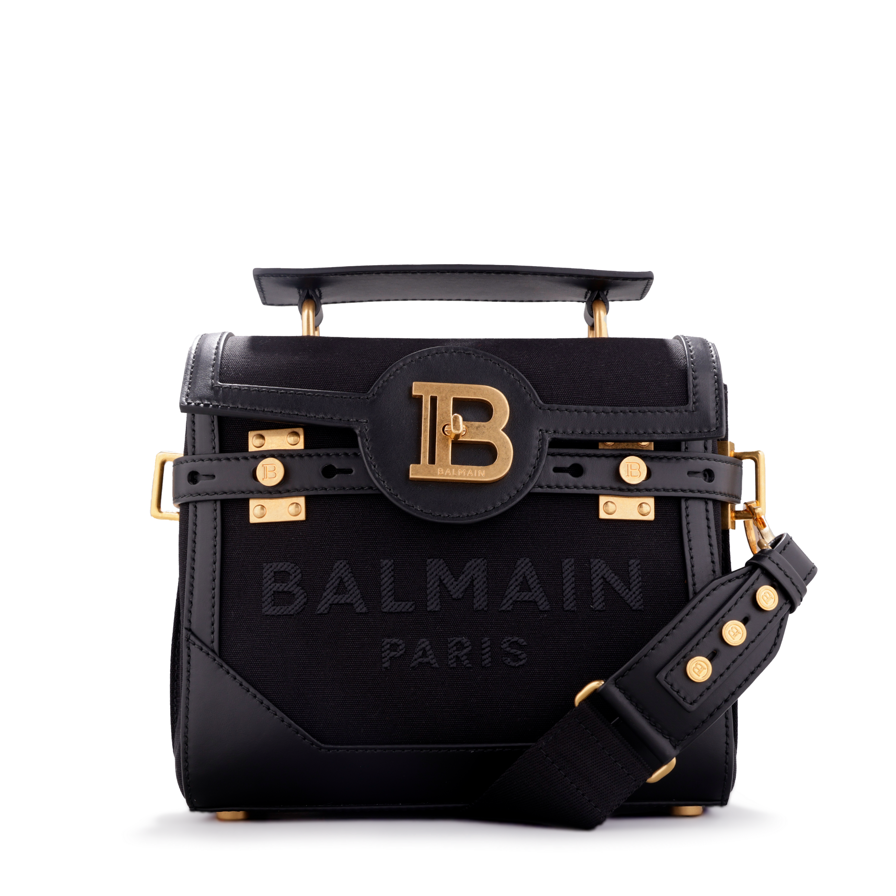 Cartera Negra Balmain Bbuzz 23-Toile&Cuir