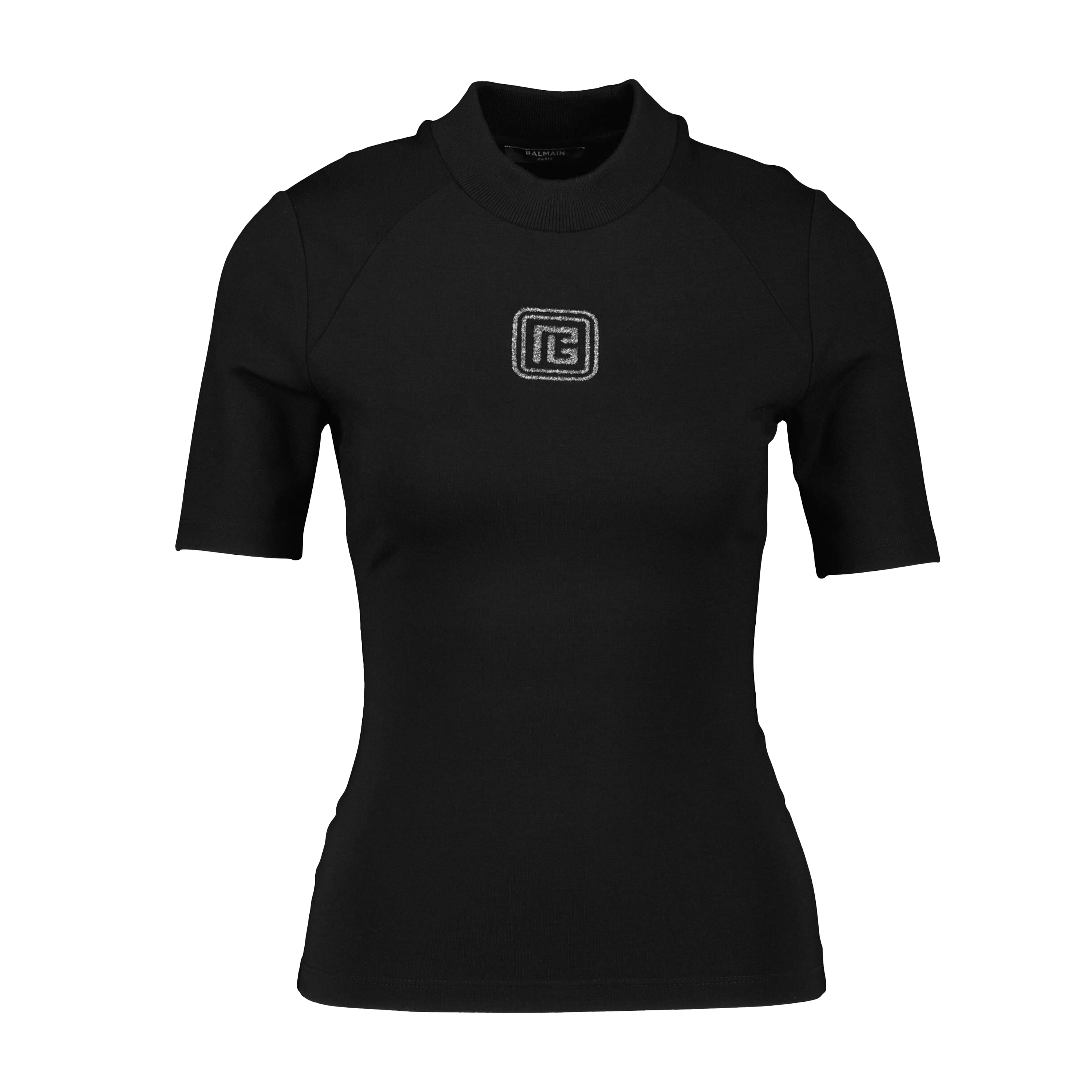 Camiseta Negra Balmain Raglan Lurex