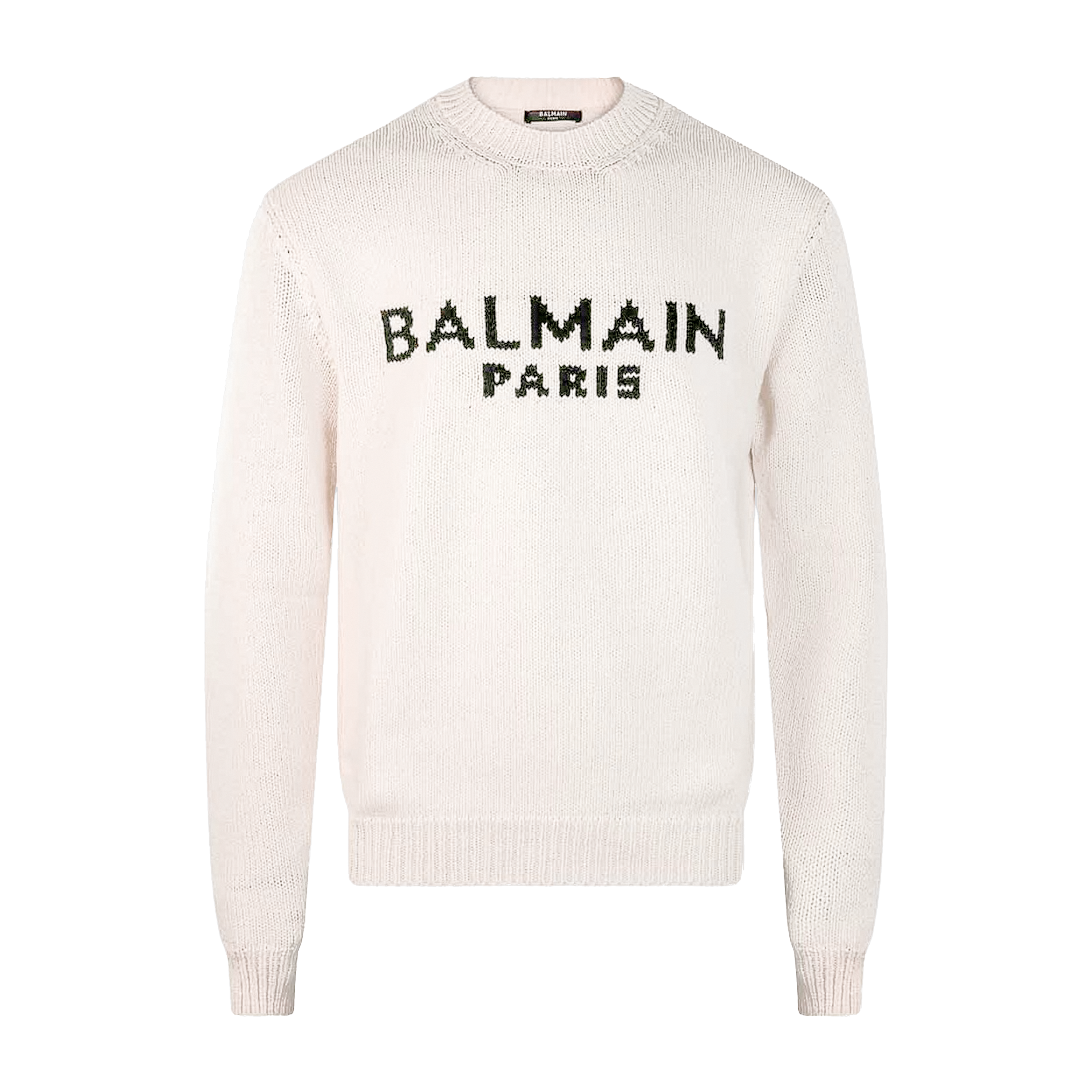 Suéter Blanco Balmain Paris Logo