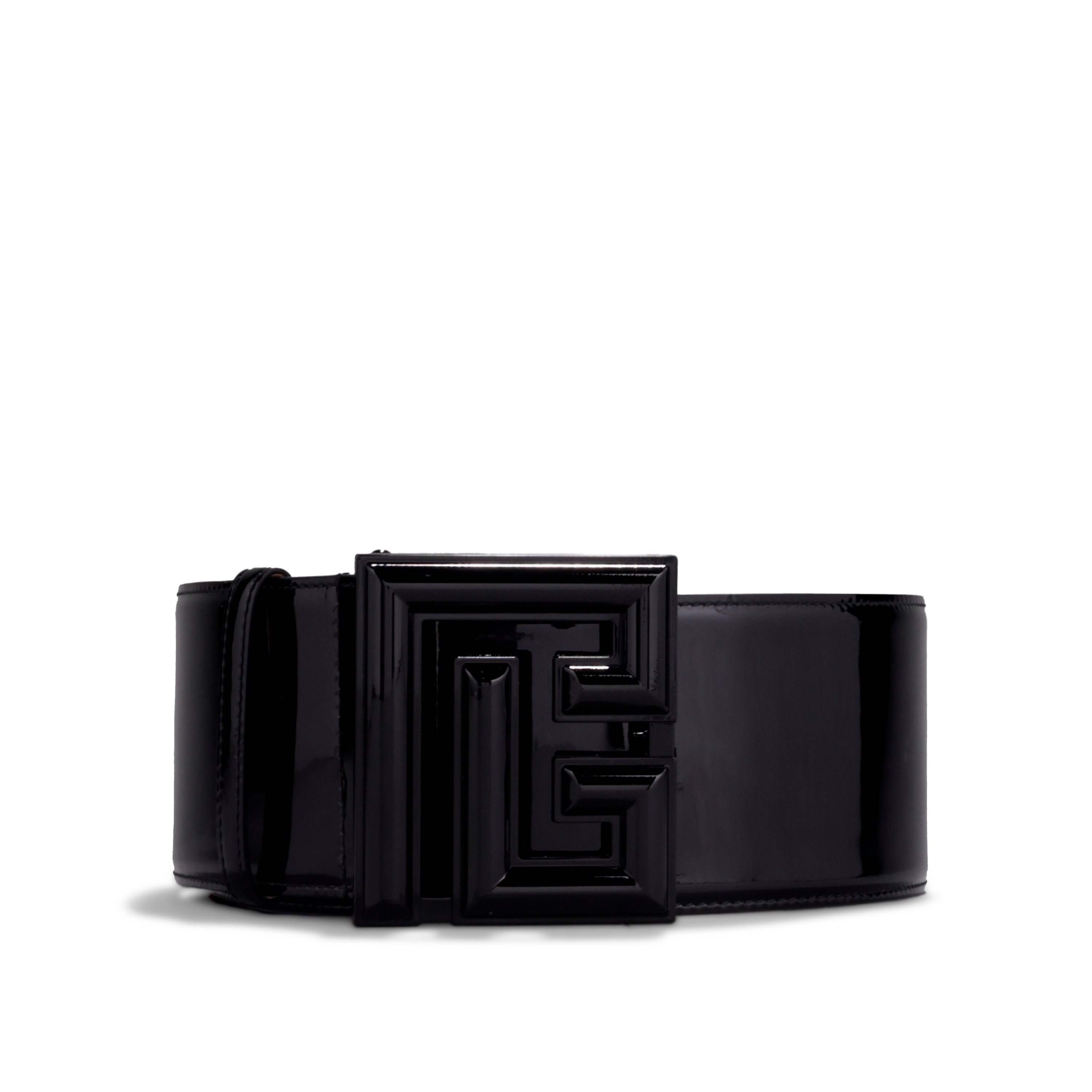 Cinturón Negro Balmain Negro PB Plaque 75 mm