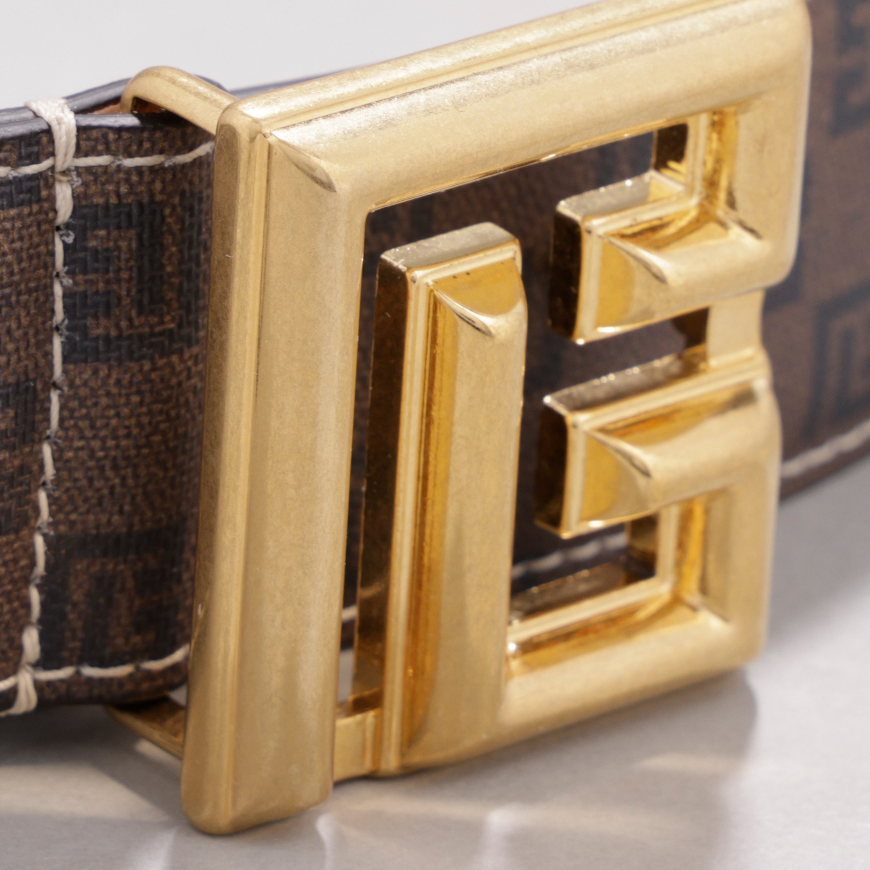 Cinturón Café Balmain Mini PB Monogramme 35 mm