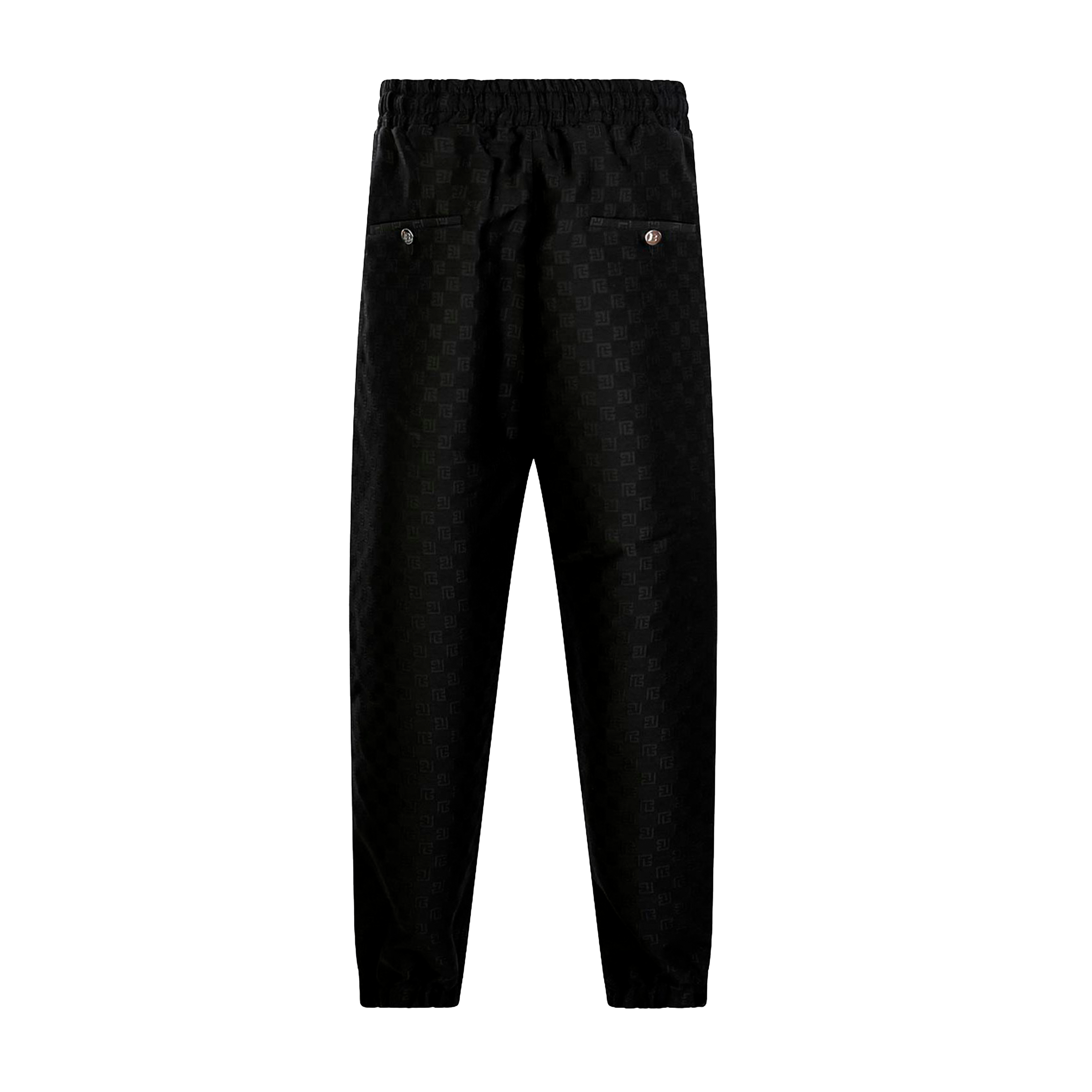 Jogger Negro Balmain Mini Monogram Jacquard Wool