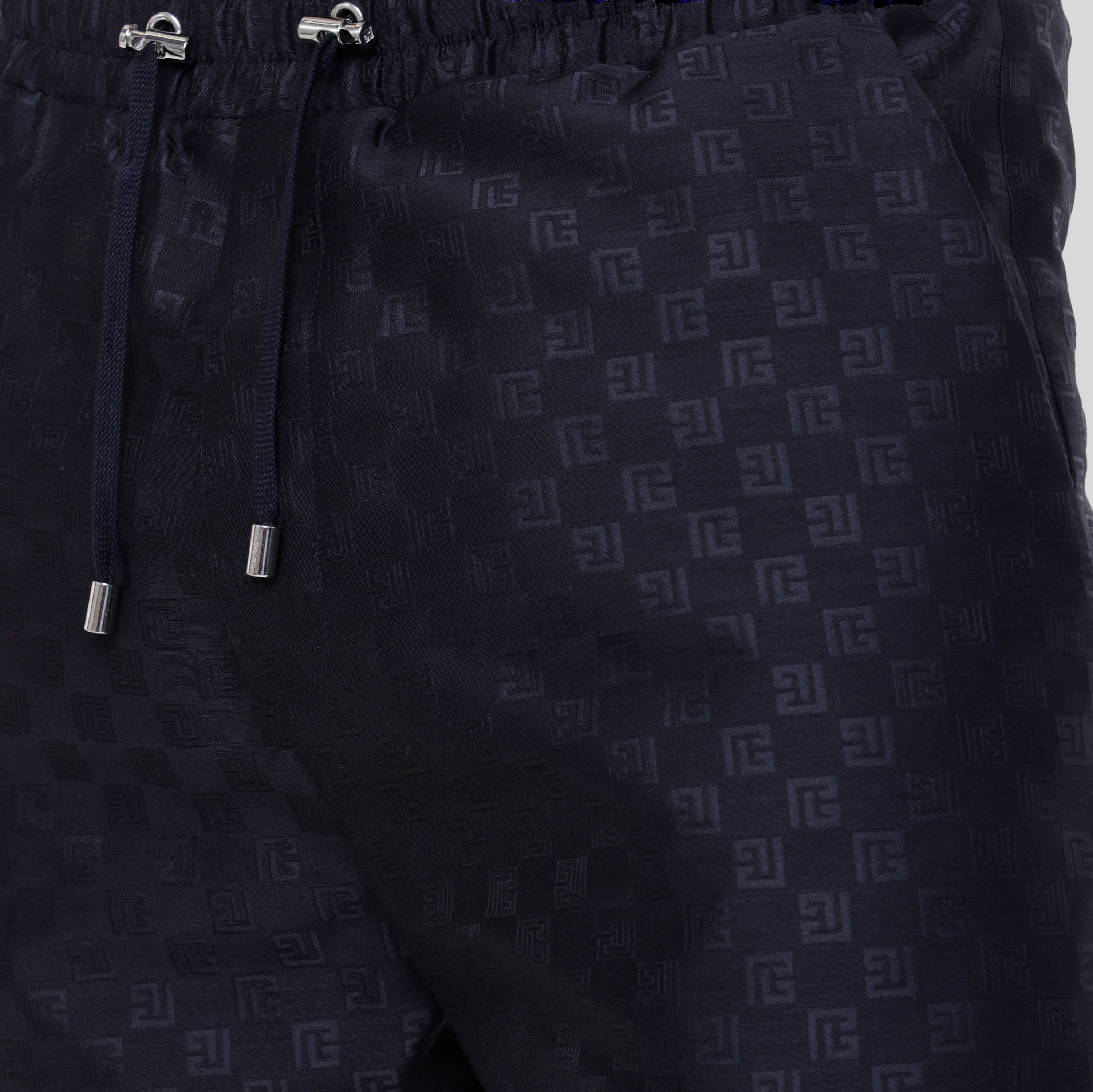 Jogger Negro Balmain Mini Monogram Jacquard Wool