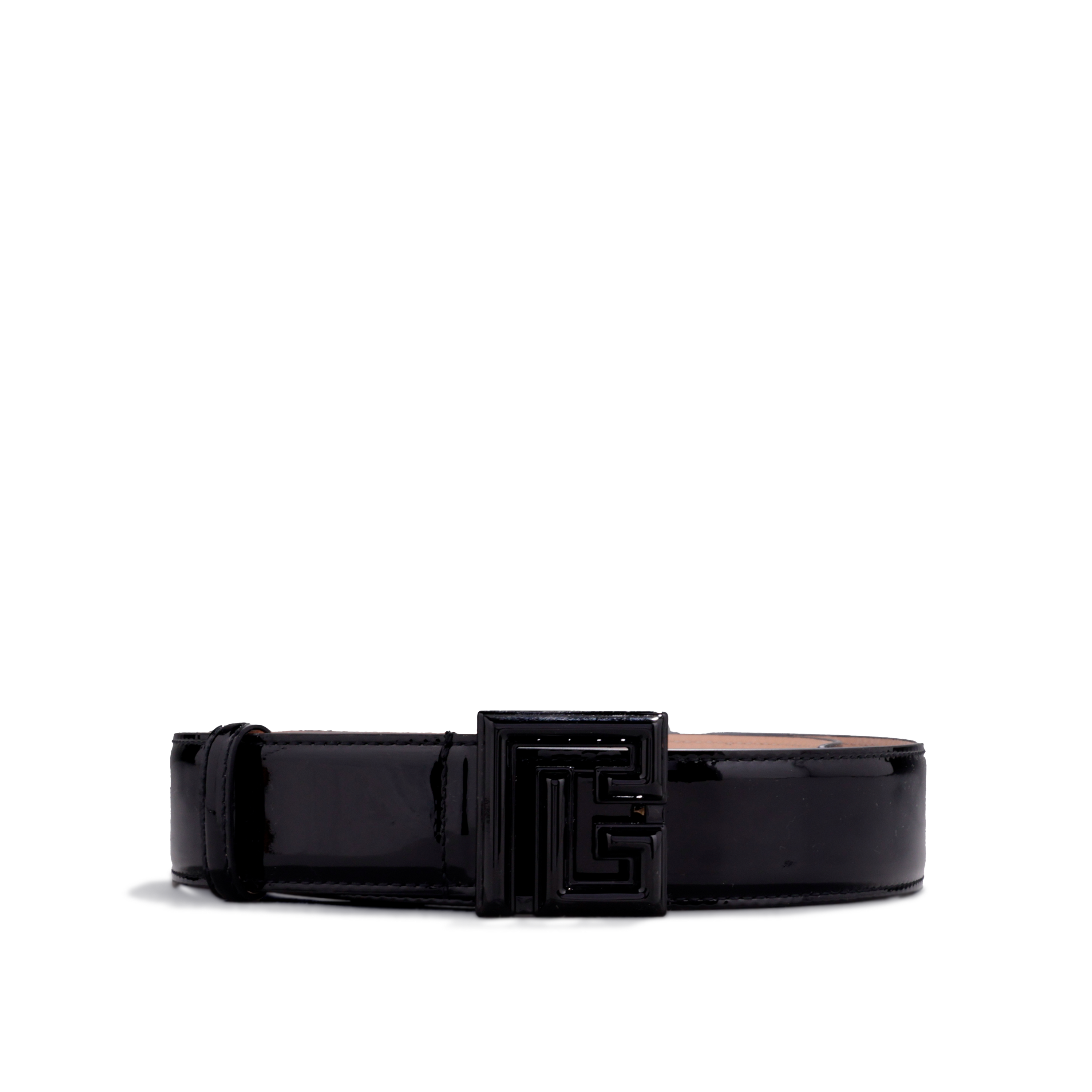 Cinturón Negro Balmain Patent Leather