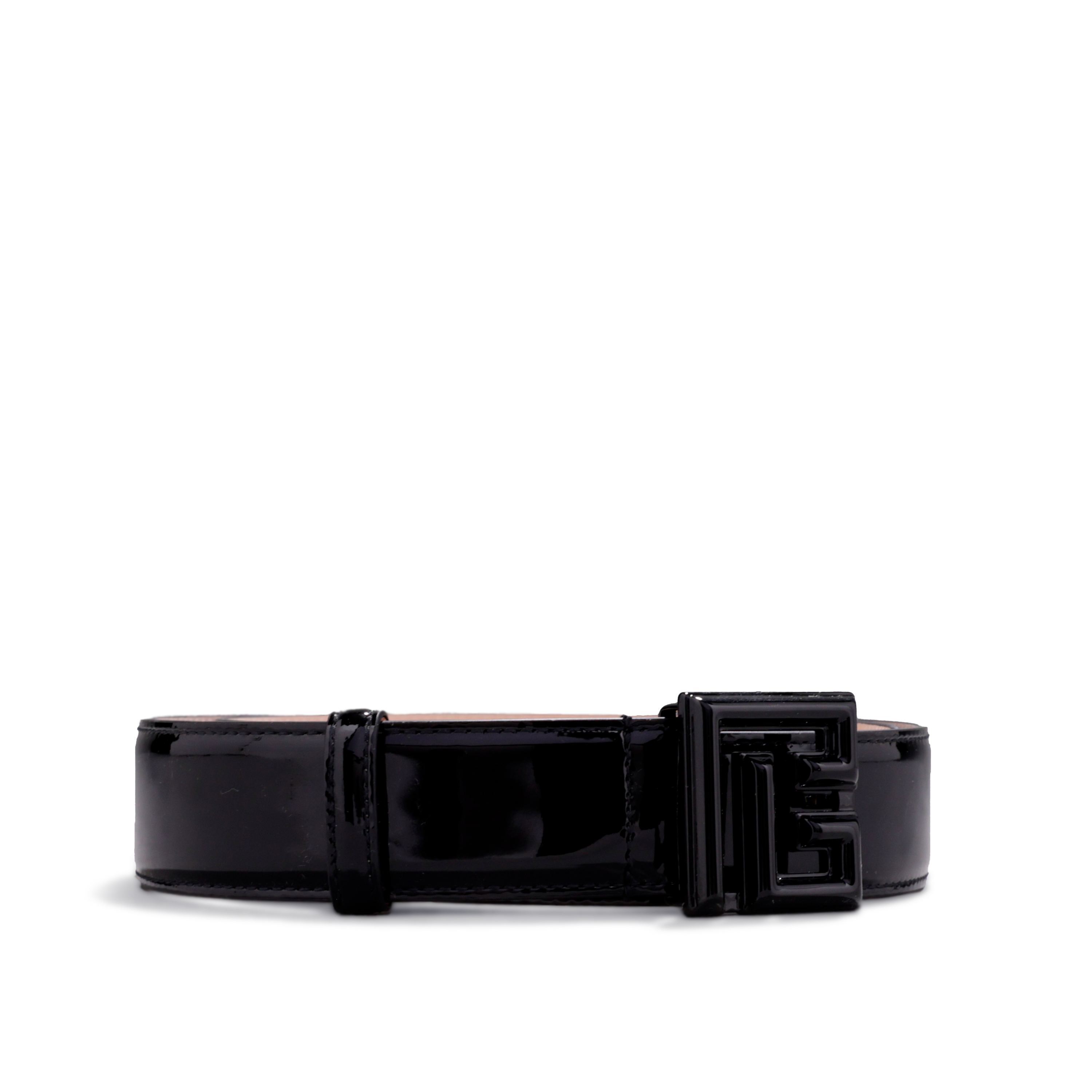 Cinturón Negro Balmain Patent Leather