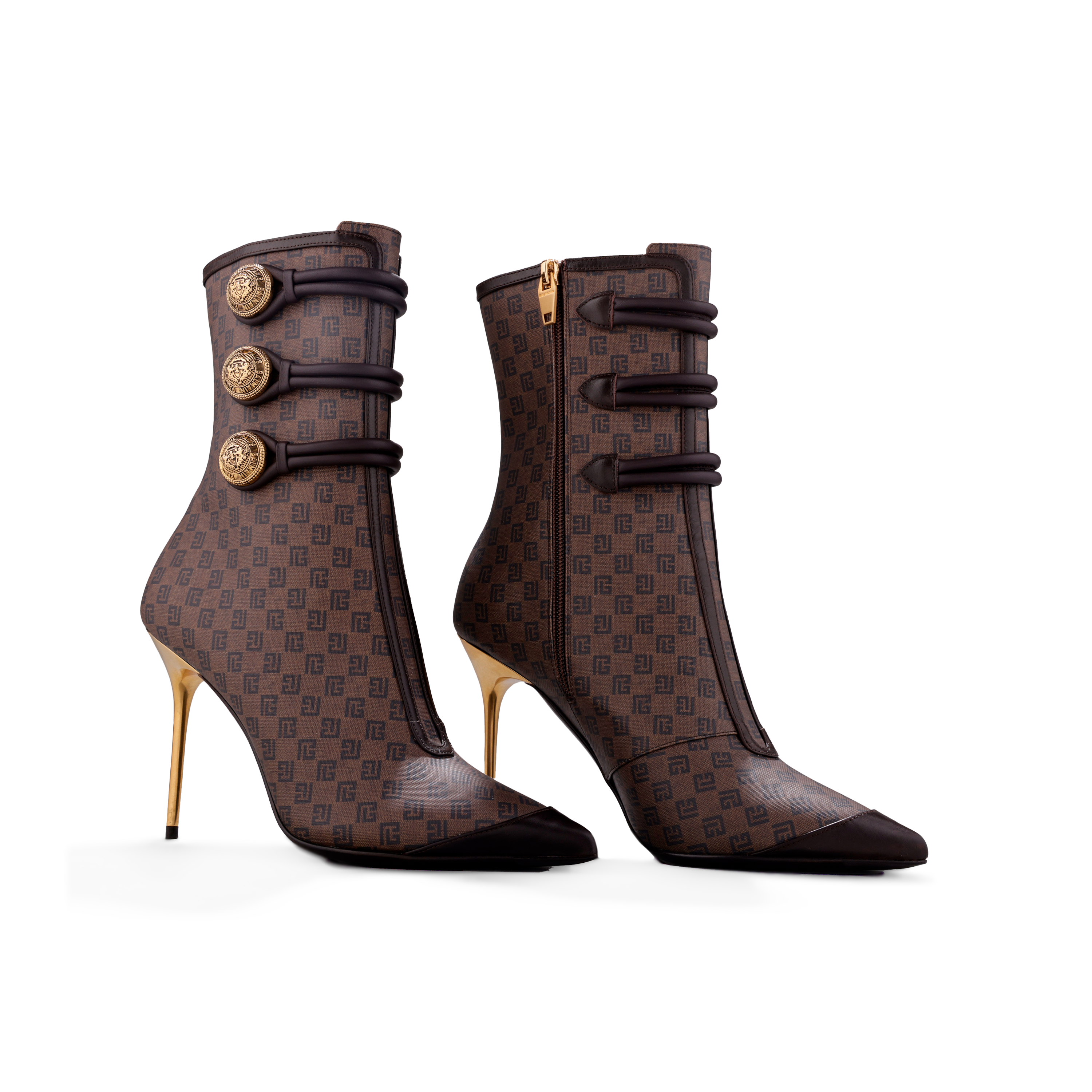 Botas Café Balmain Alma-Mini Monogramme