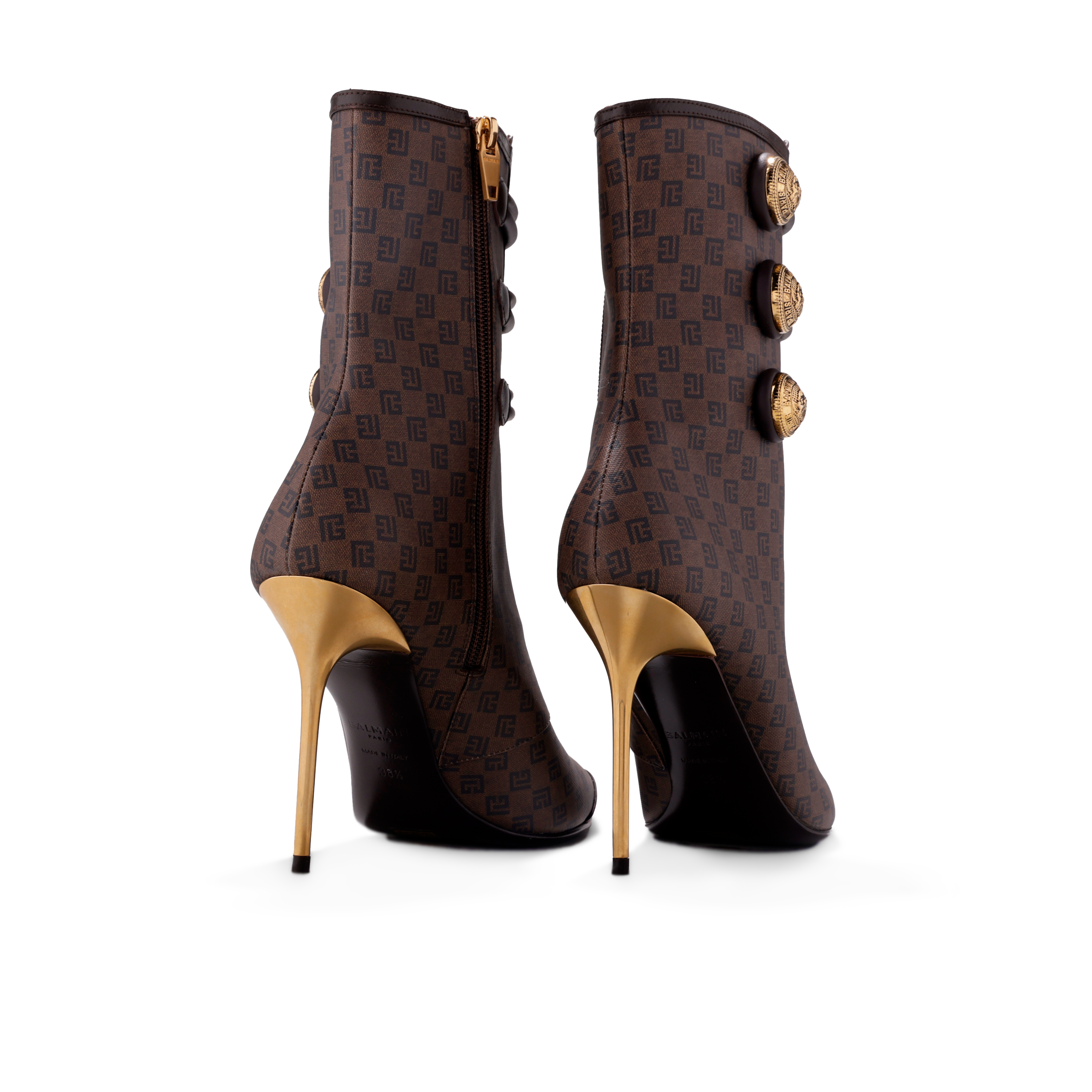 Botas Café Balmain Alma-Mini Monogramme