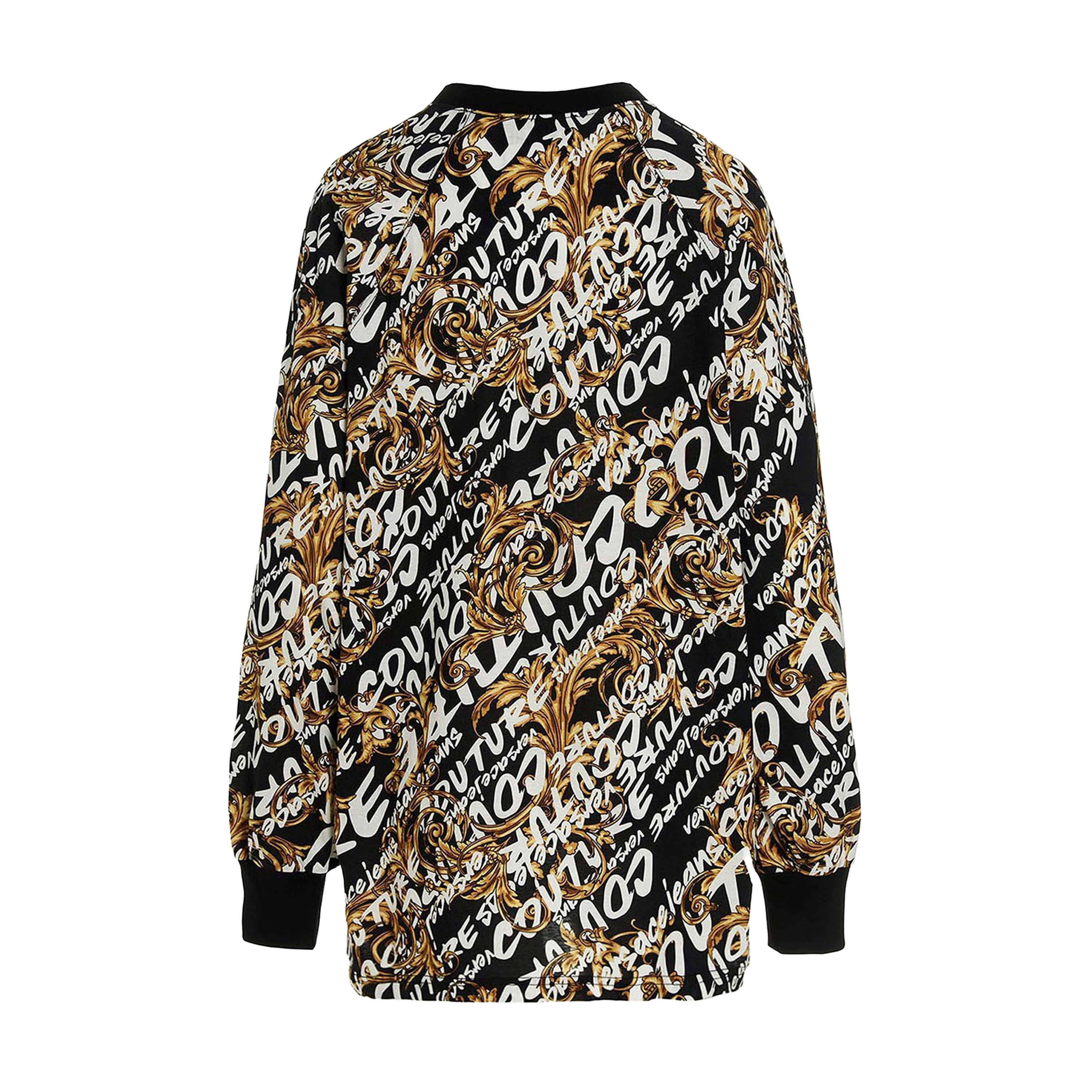 Vestido Negro Versace Jeans Couture Logo Print