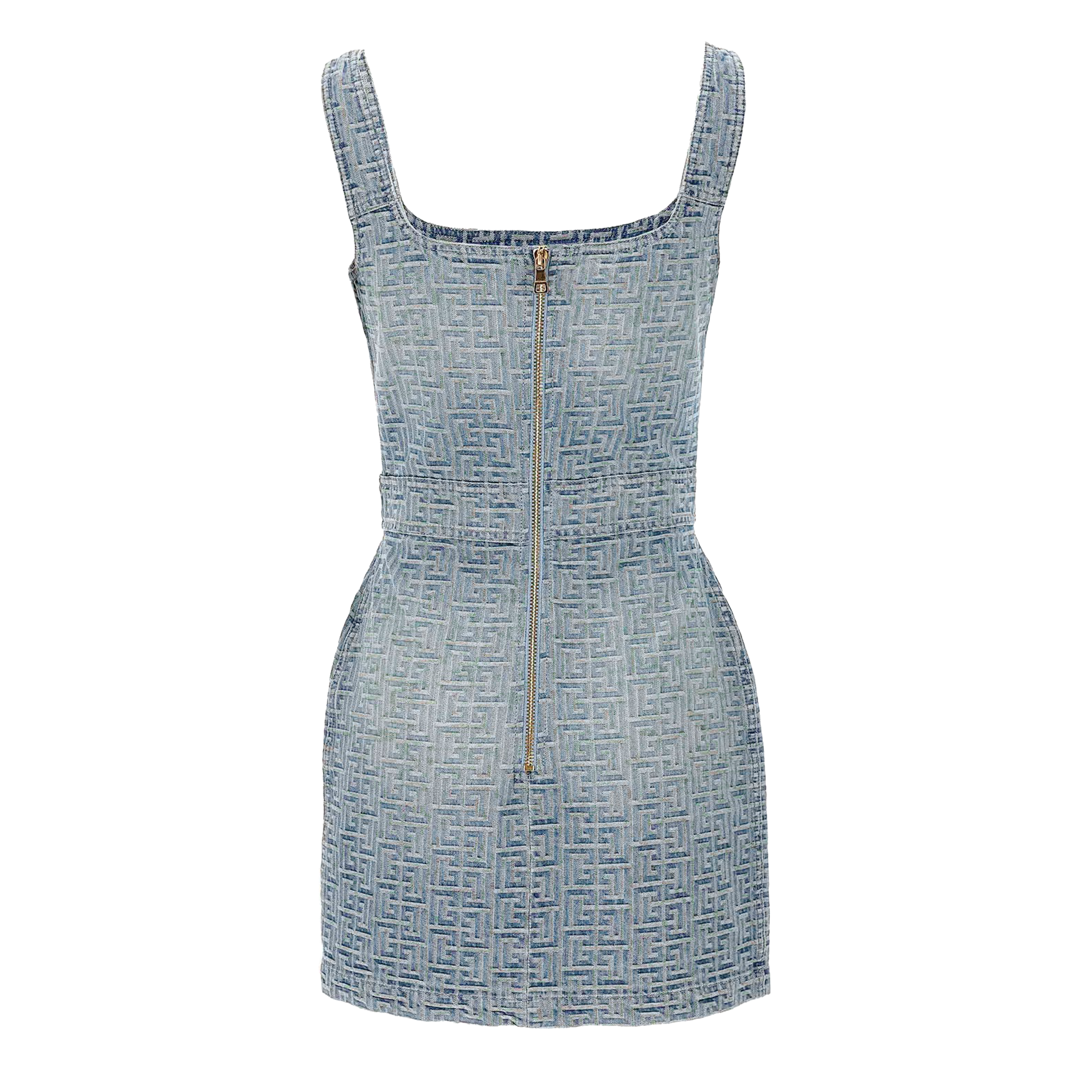 Vestido Denim Balmain Monogram