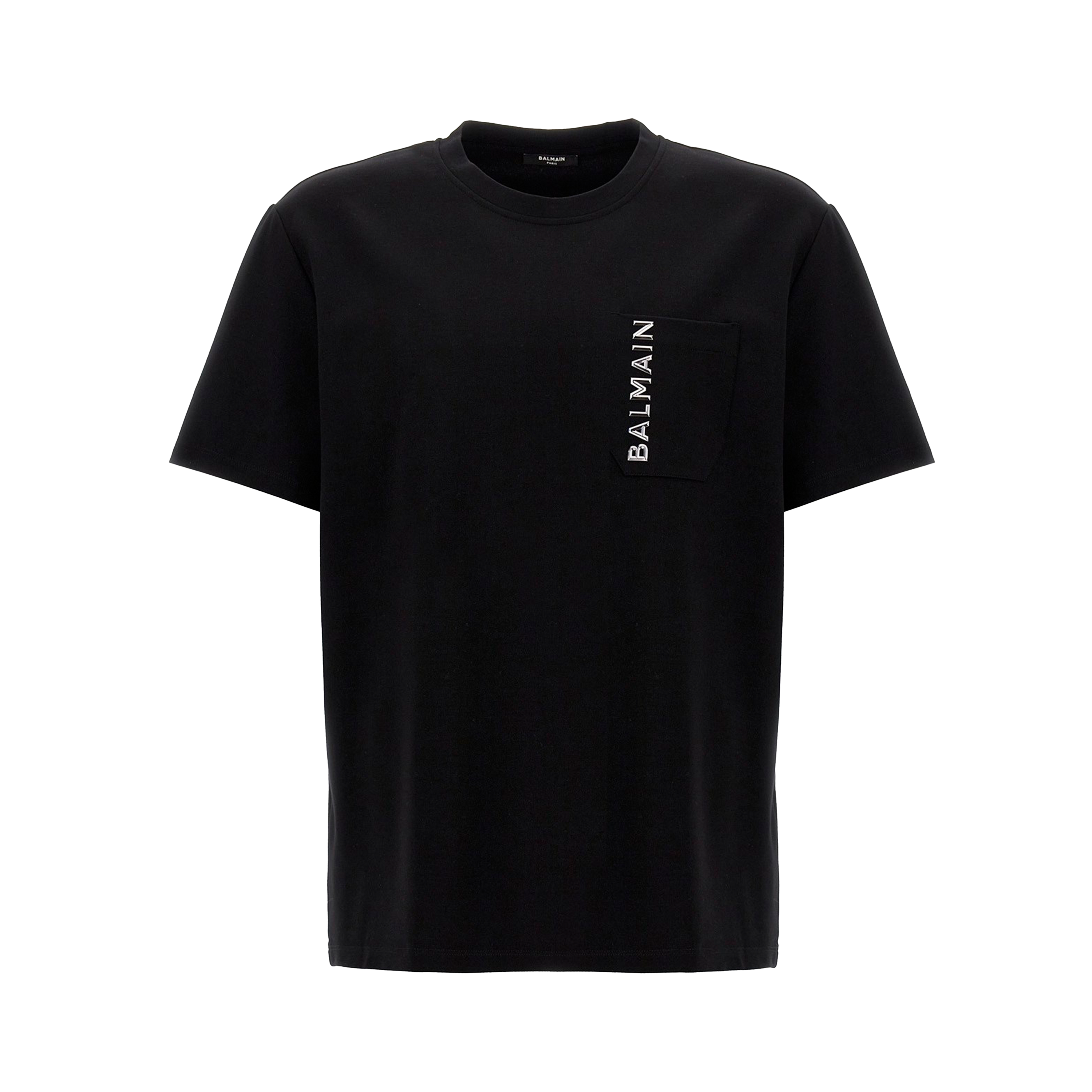 Camiseta Negra Balmain Laminato