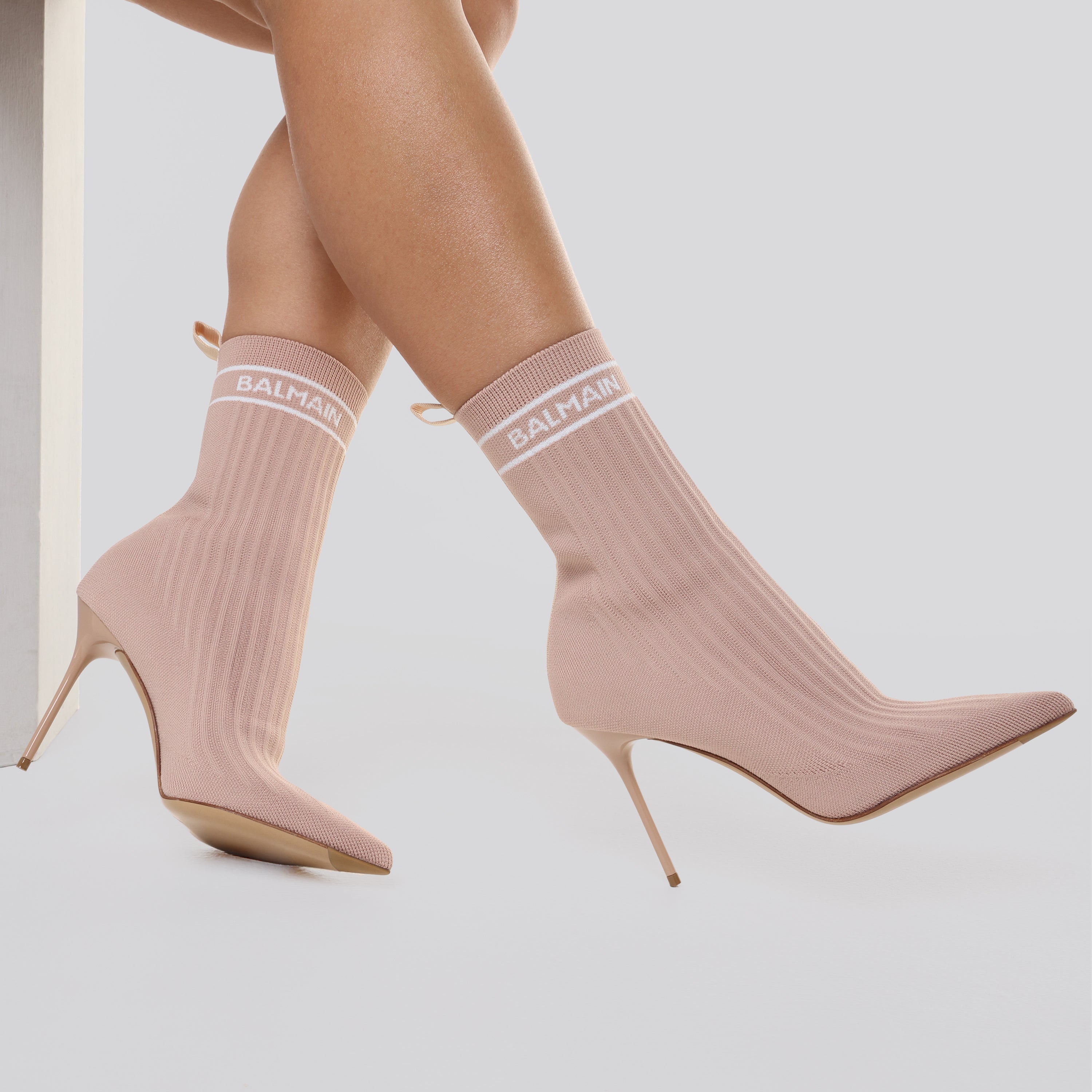 Botas Beige Balmain Skye-Knit