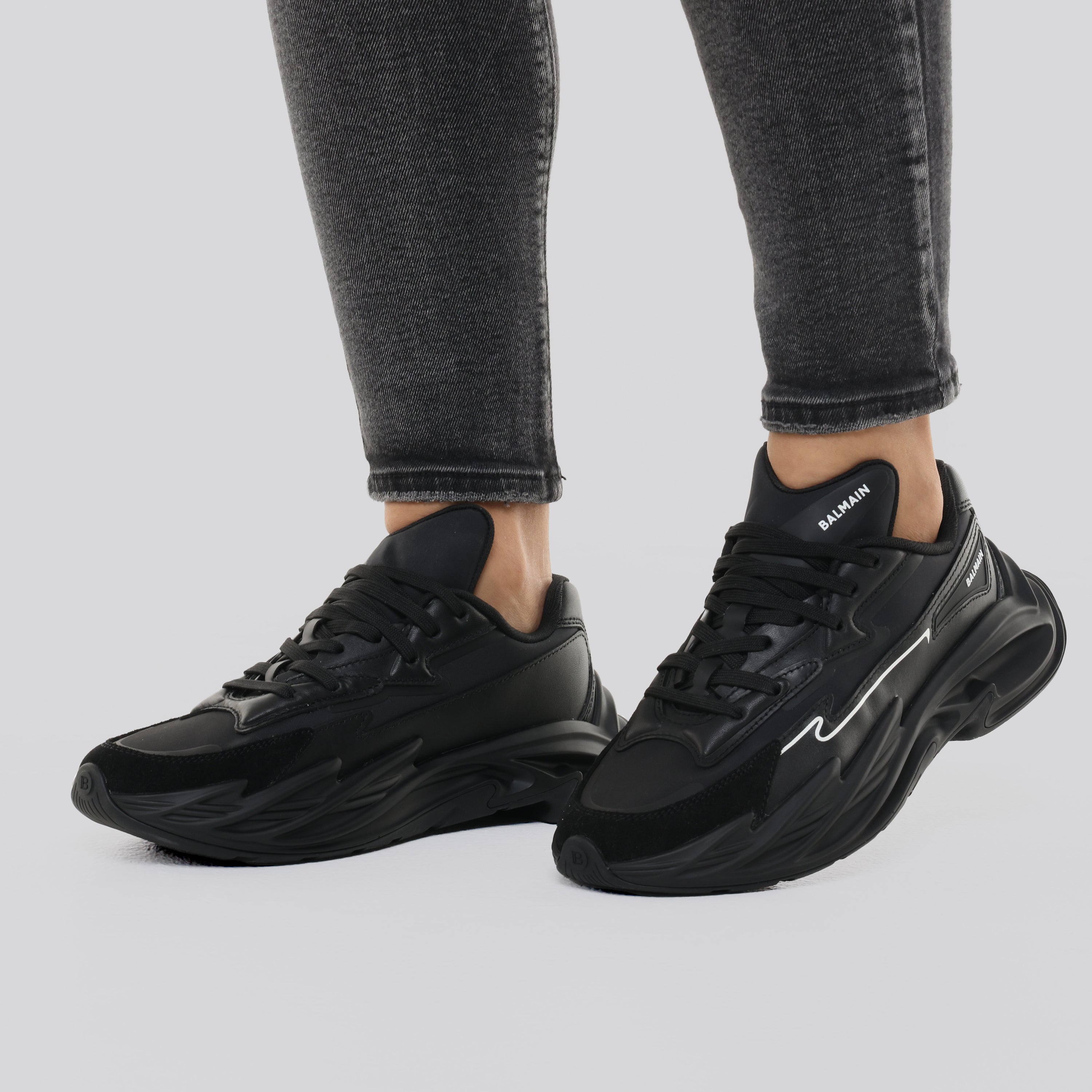 Sneakers Negros Negro Balmain Run-Row-Faux