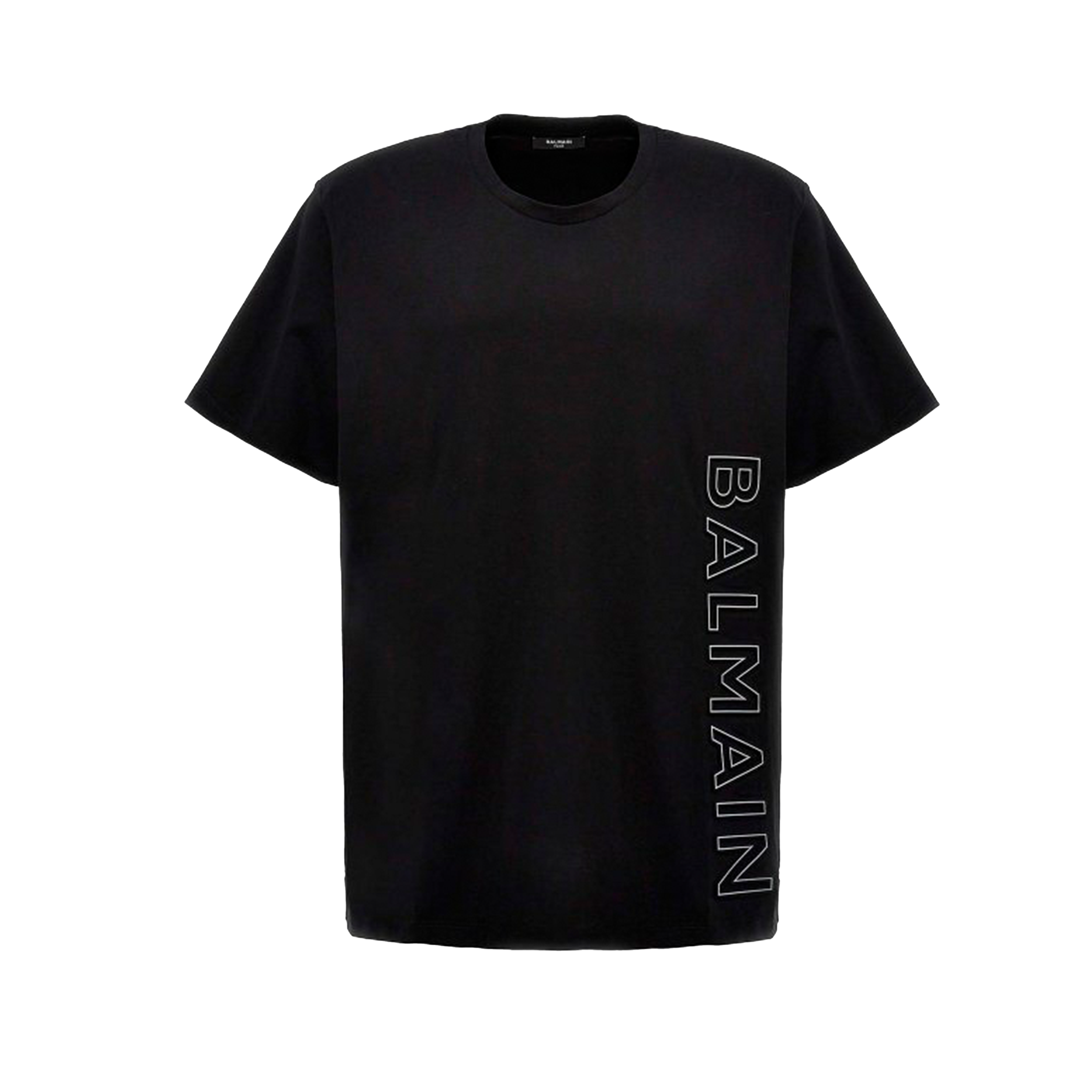 Camiseta Negra Balmain Reflect Logo