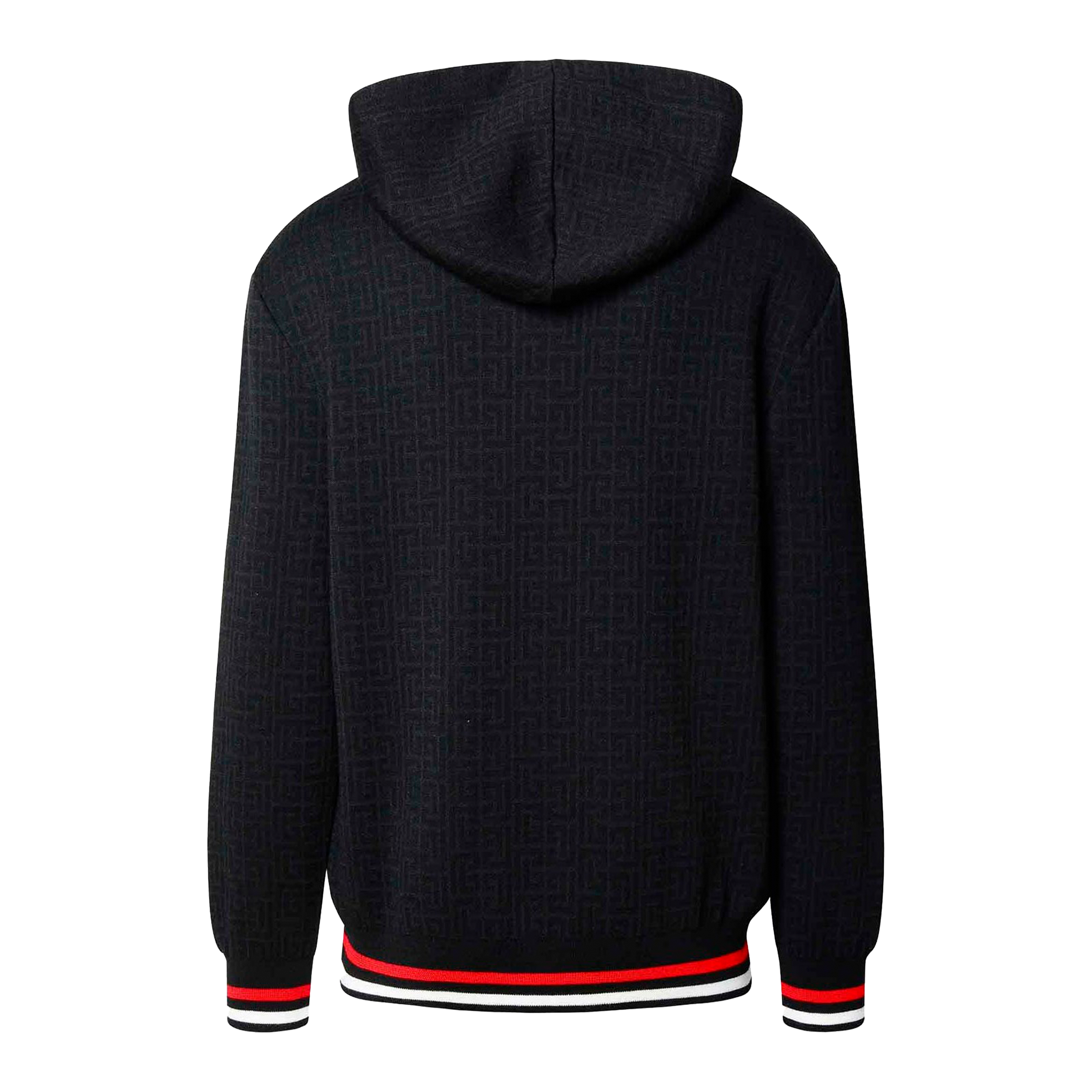 Buzo Negro Balmain Monogram Wool Linen