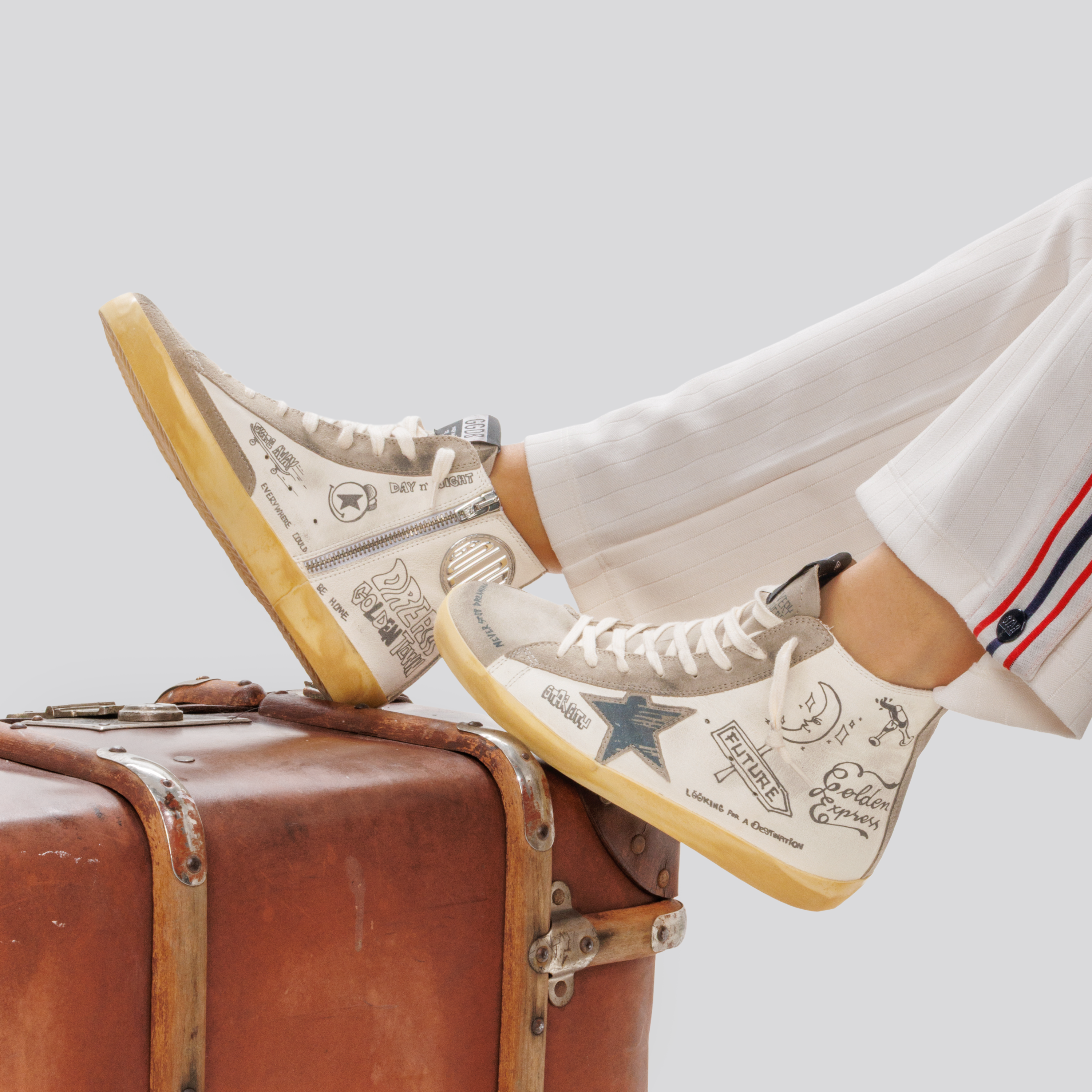 Sneakers Blancos Golden Goose Boot Francy Journey Print