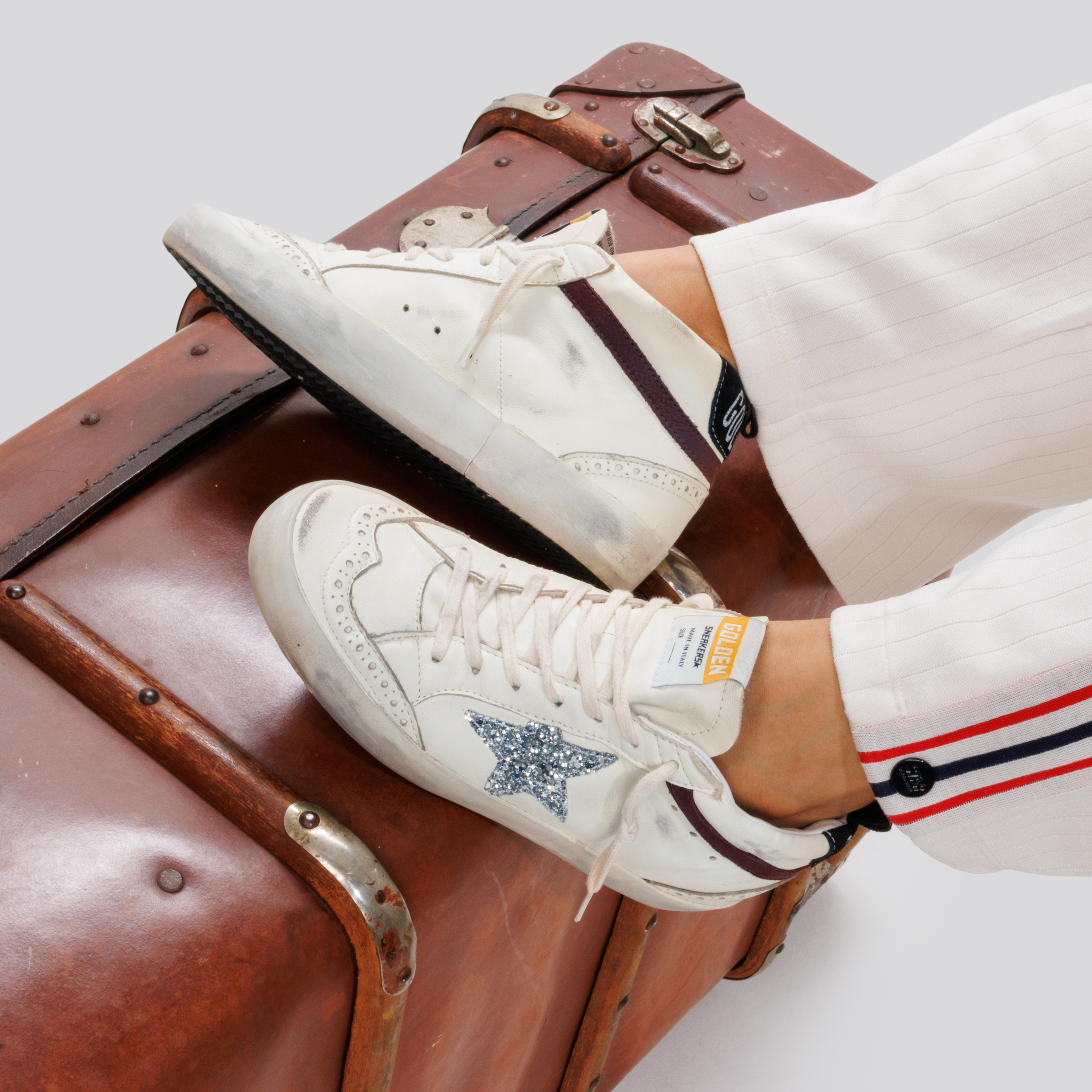 Sneakers Blancos Golden Goose Mid Glitter Star