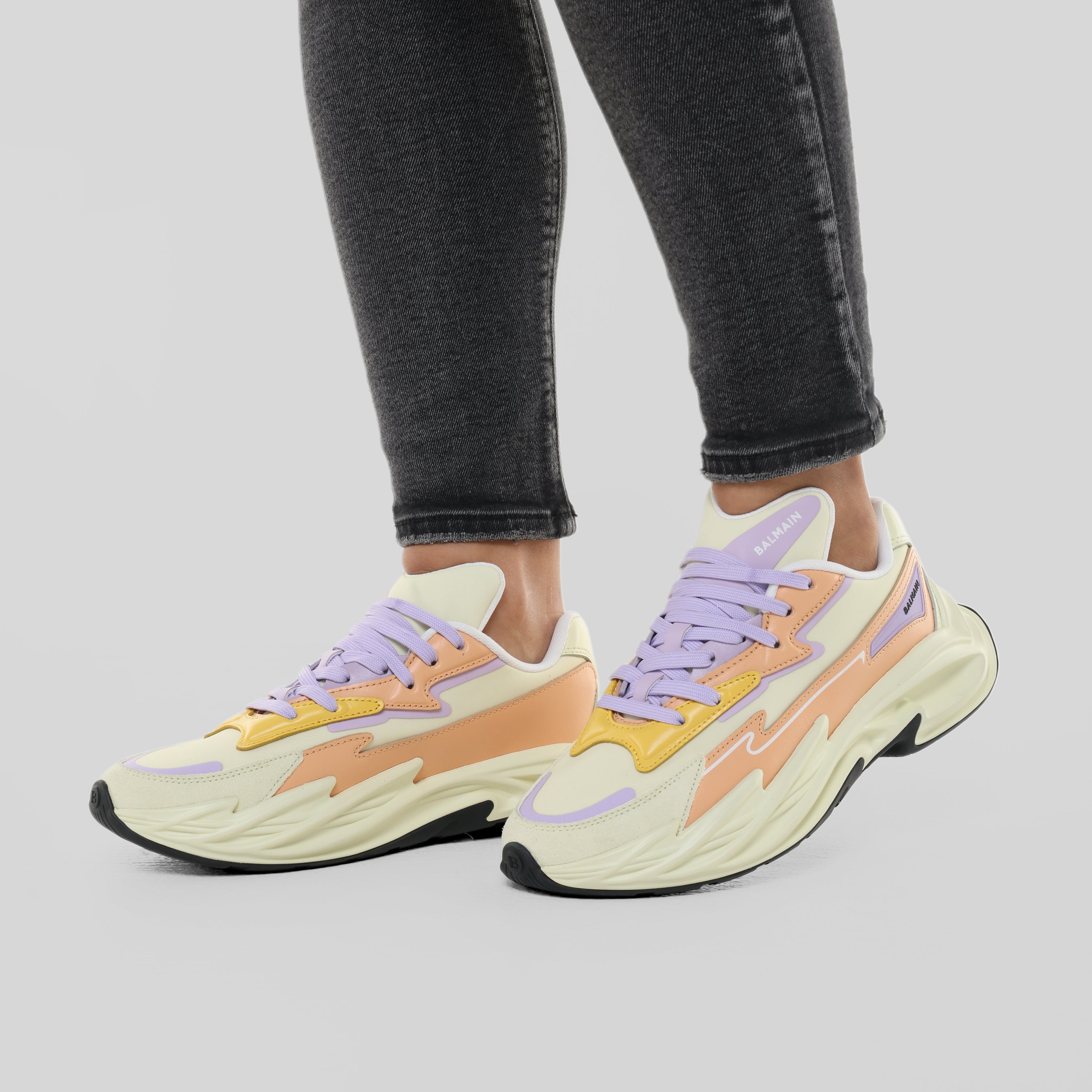 Sneakers Multicolor Balmain Run-Row Leather & Nylon
