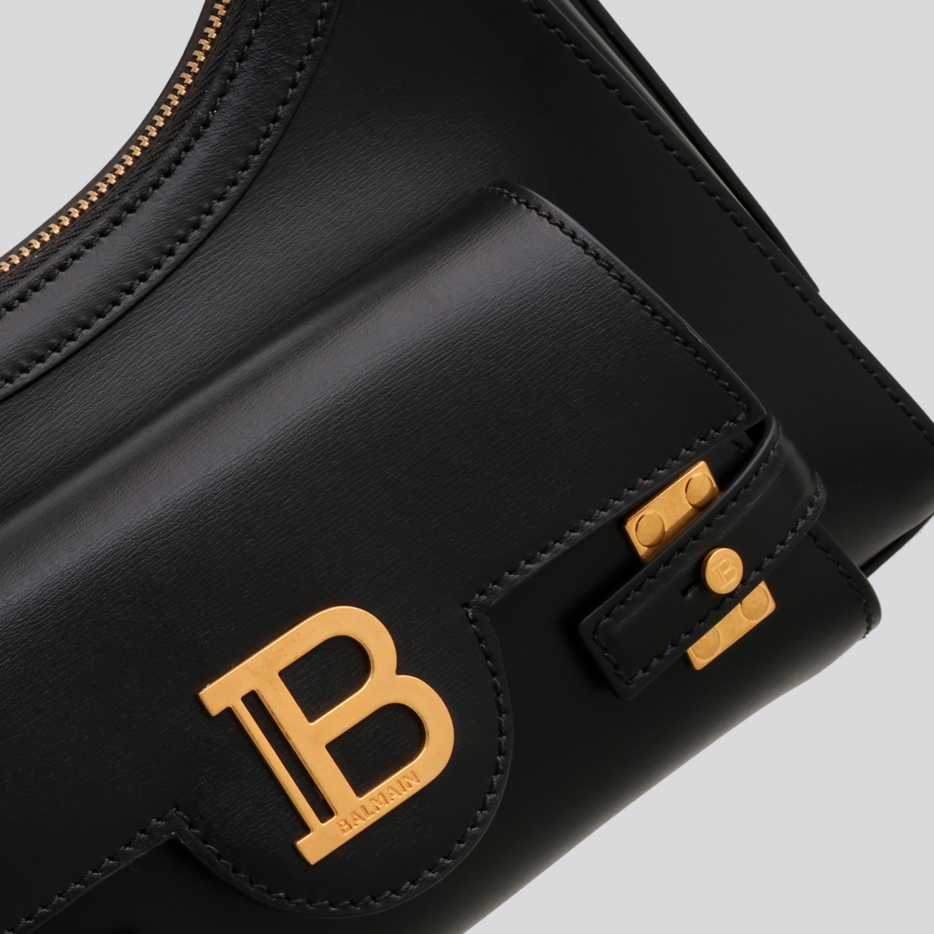 Cartera Negra Balmain B-Buzz Hobo-Calfskin