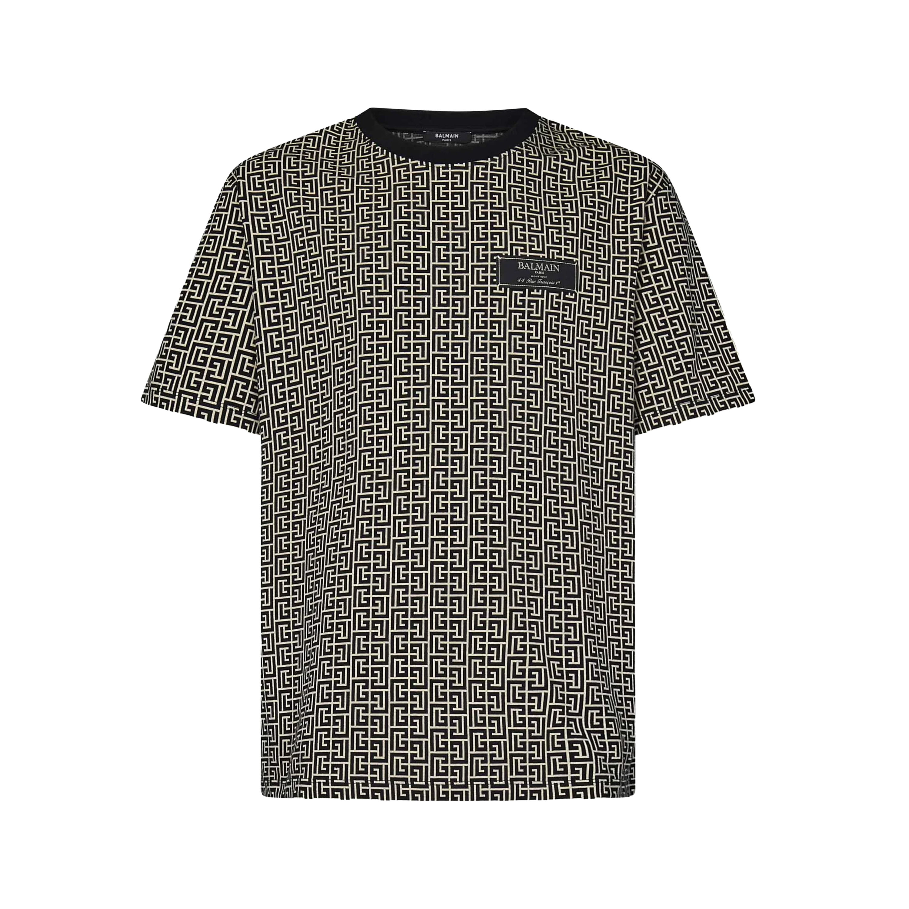 Camiseta Negra Balmain Monogram