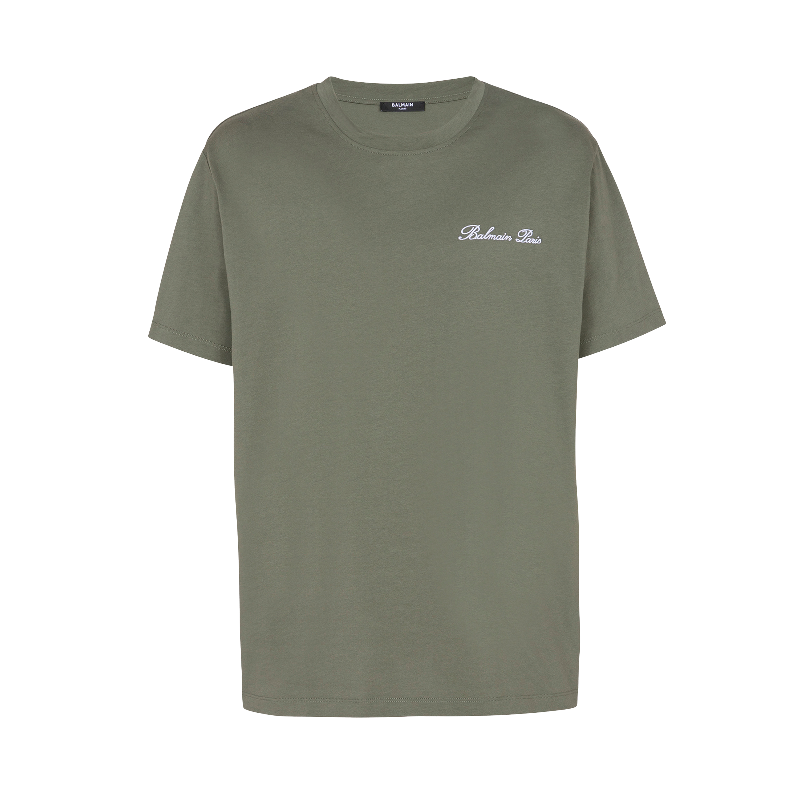 Camiseta Verde Balmain Signature