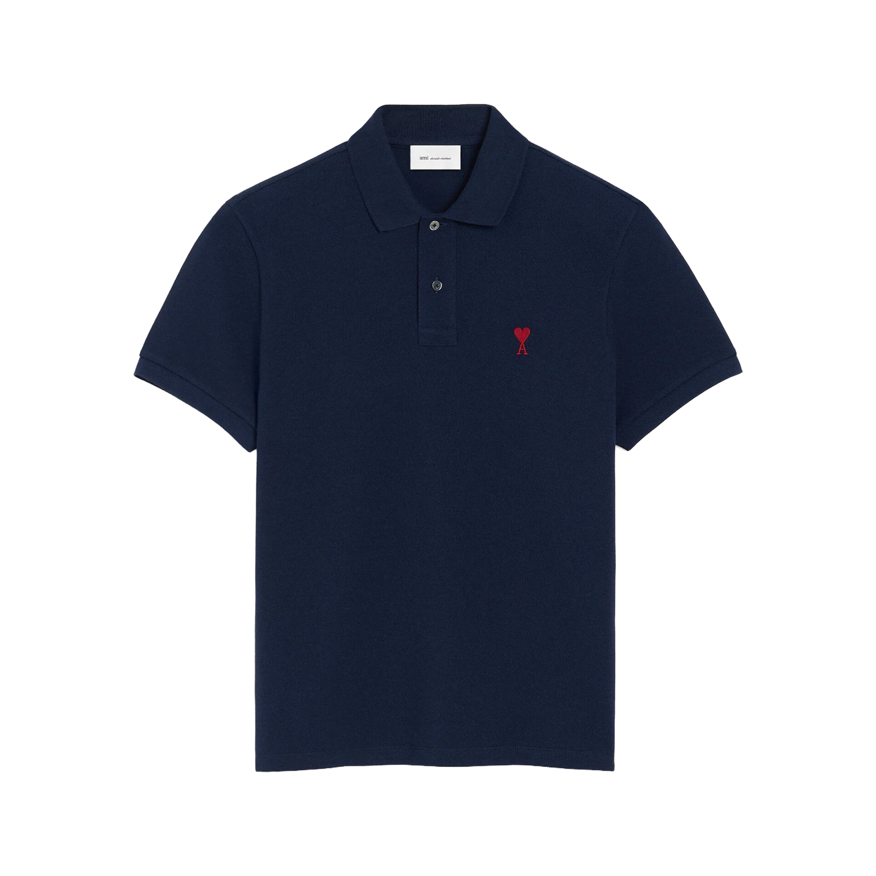 Camiseta Tipo Polo Azul Ami Paris Coeur