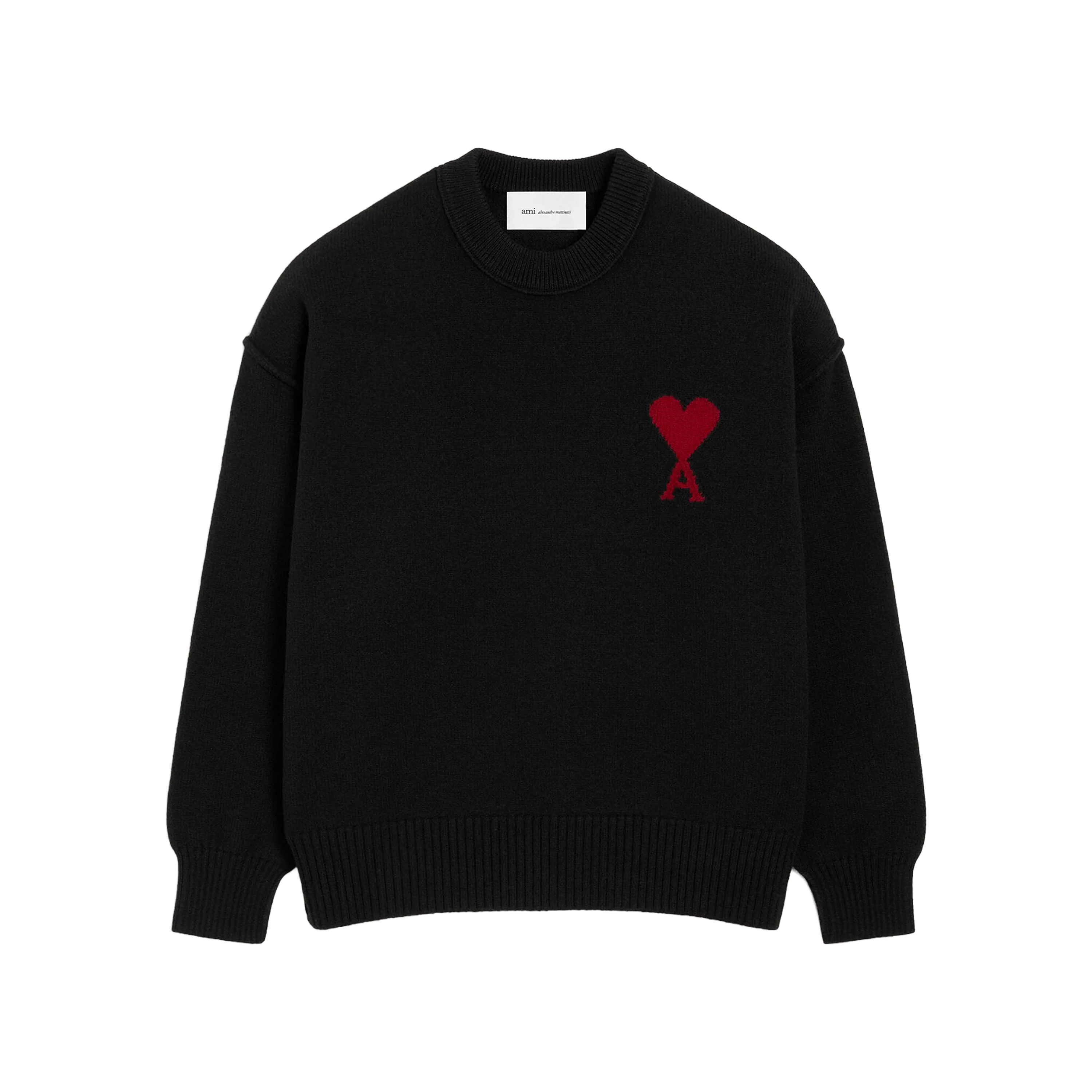 Buzo Negro Ami Paris Contrasted Coeur