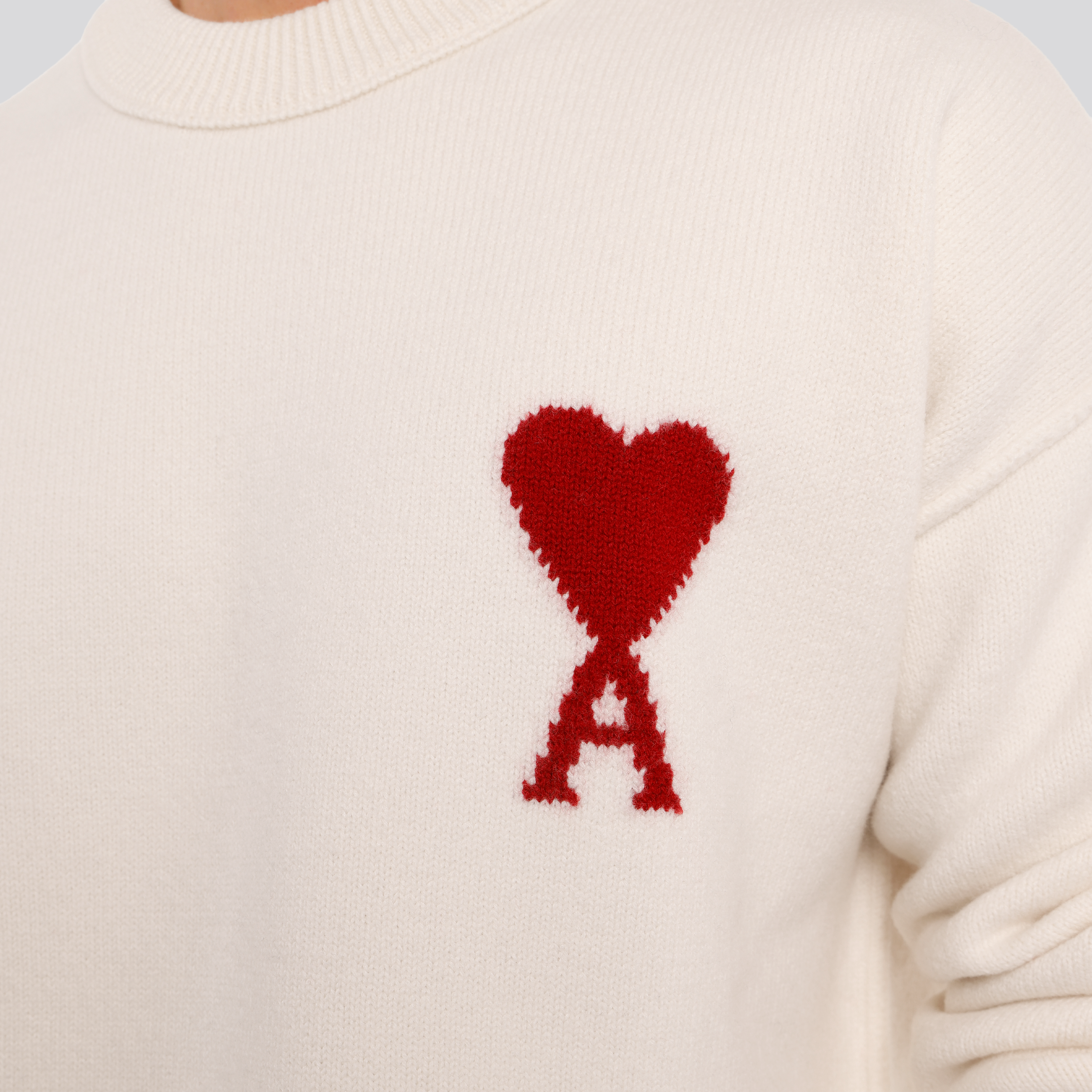 Buzo Blanco Ami Paris Contrasted Coeur