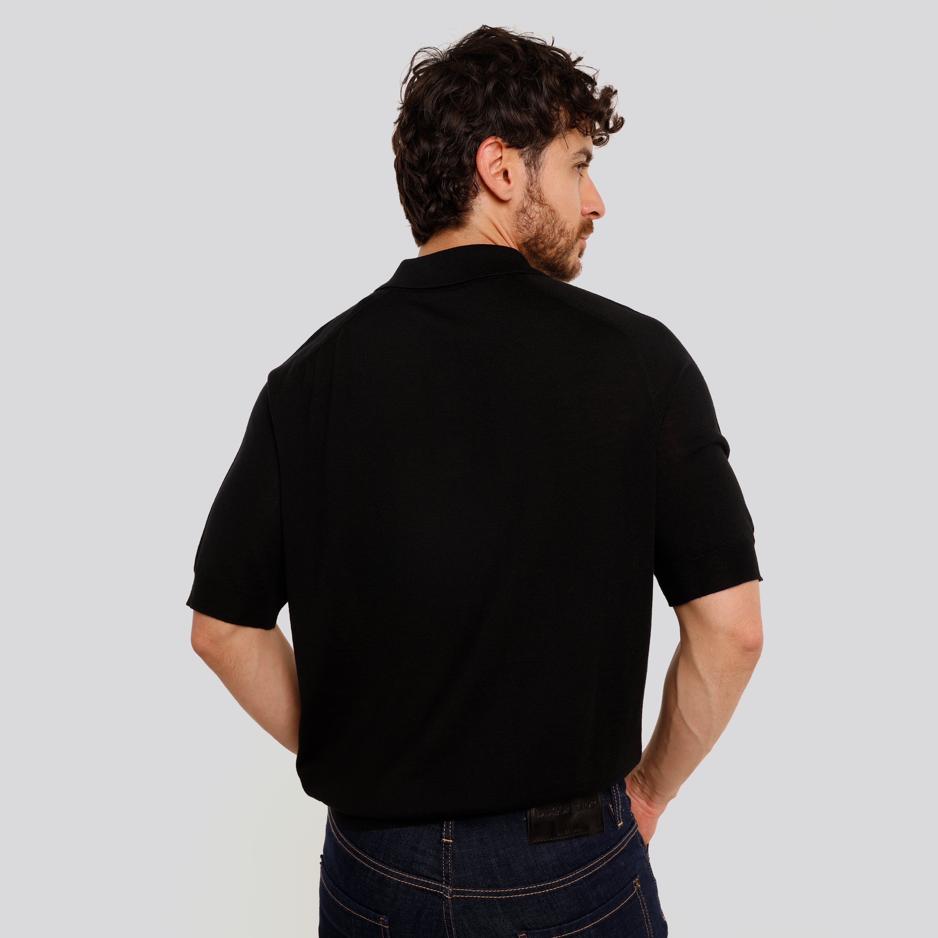 Camiseta Tipo Polo Negro Ami Paris Short Sleeves De Coeur