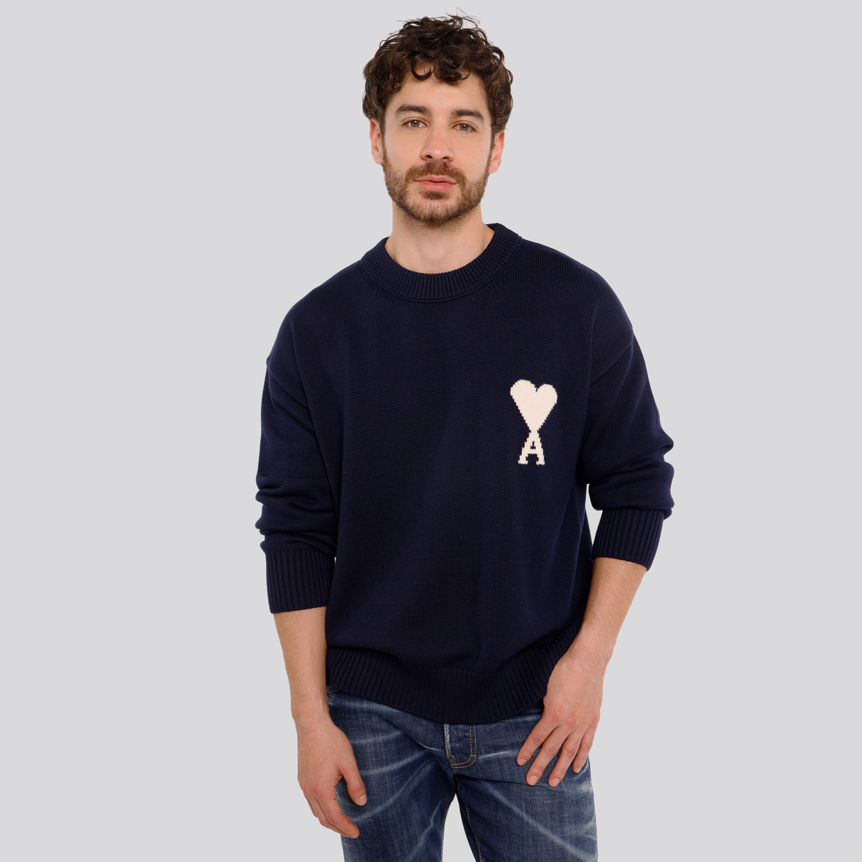 Buzo Azul Ami Paris Contrasted Coeur