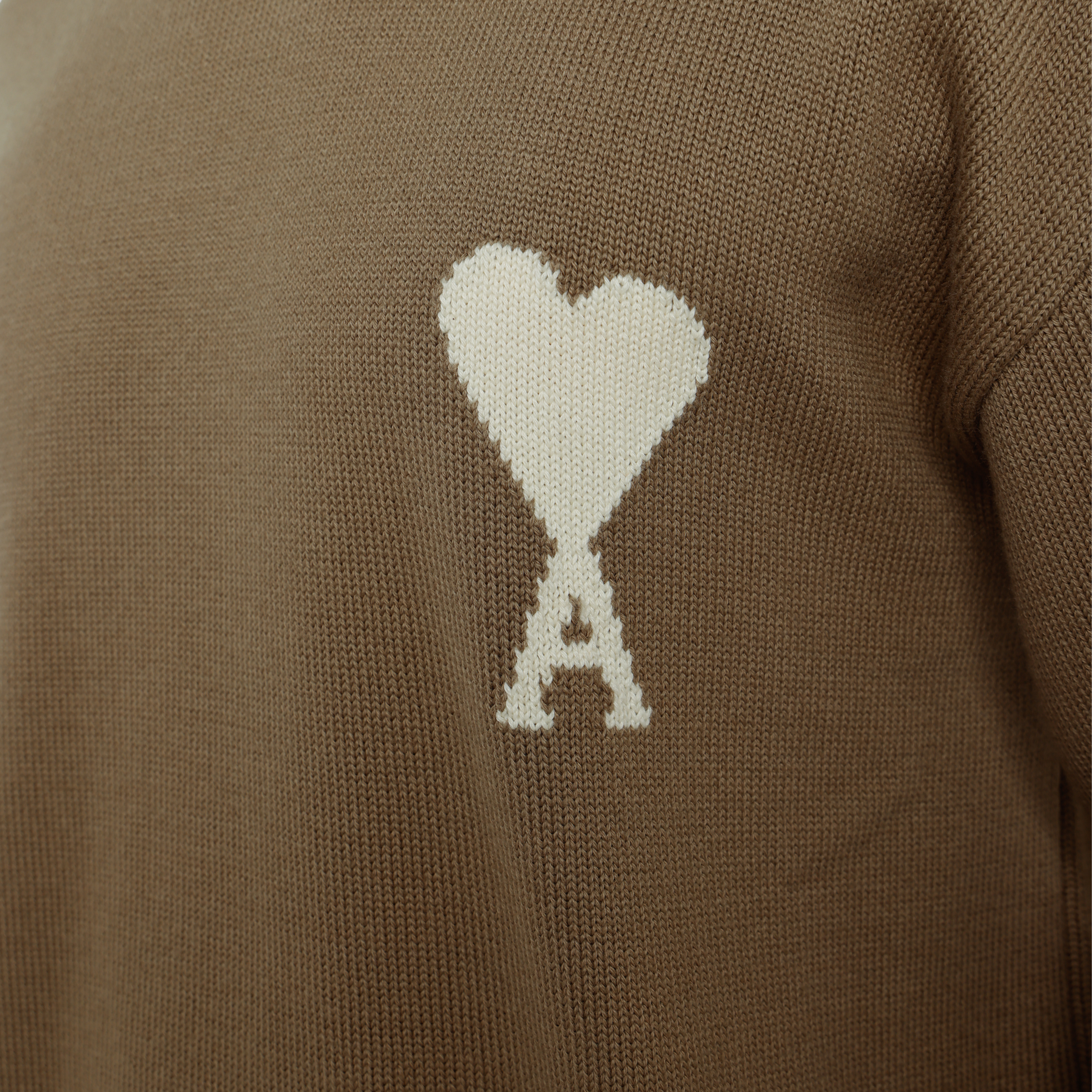 Buzo Beige Ami Paris Contrasted Coeur