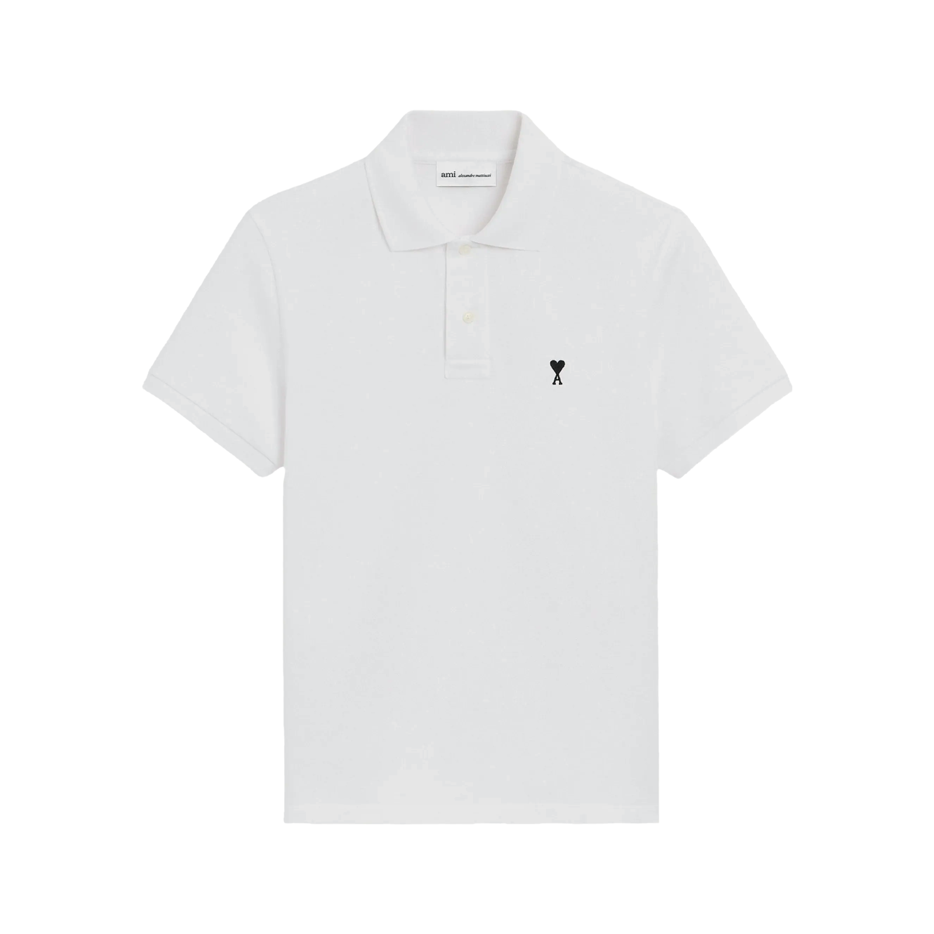 Camiseta Tipo Polo Blanco Ami Paris De Coeur