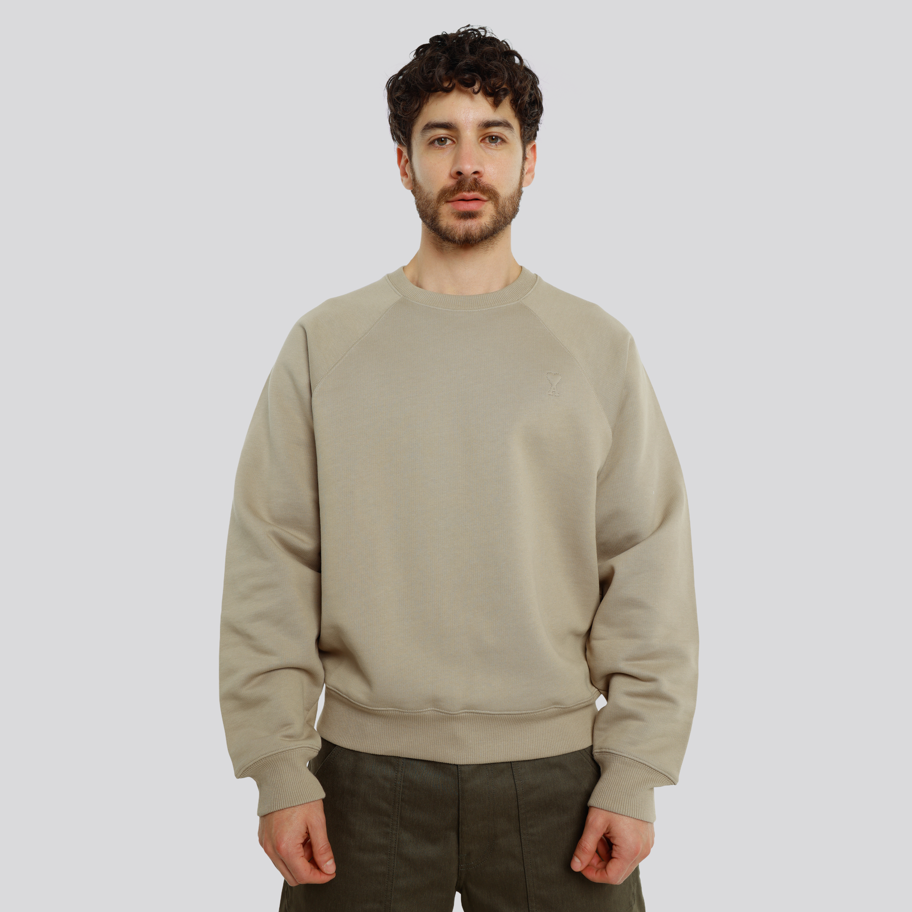 Buzo Beige Ami Paris Tonal Coeur