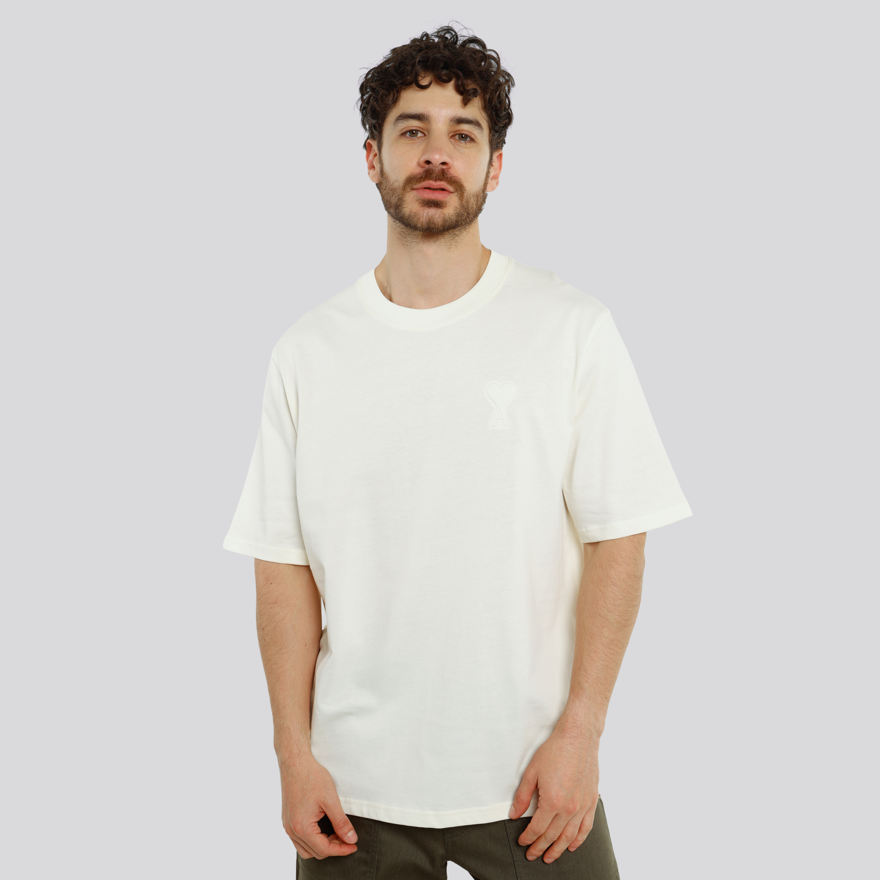 Camiseta Blanca Ami Paris Tonal Coeur