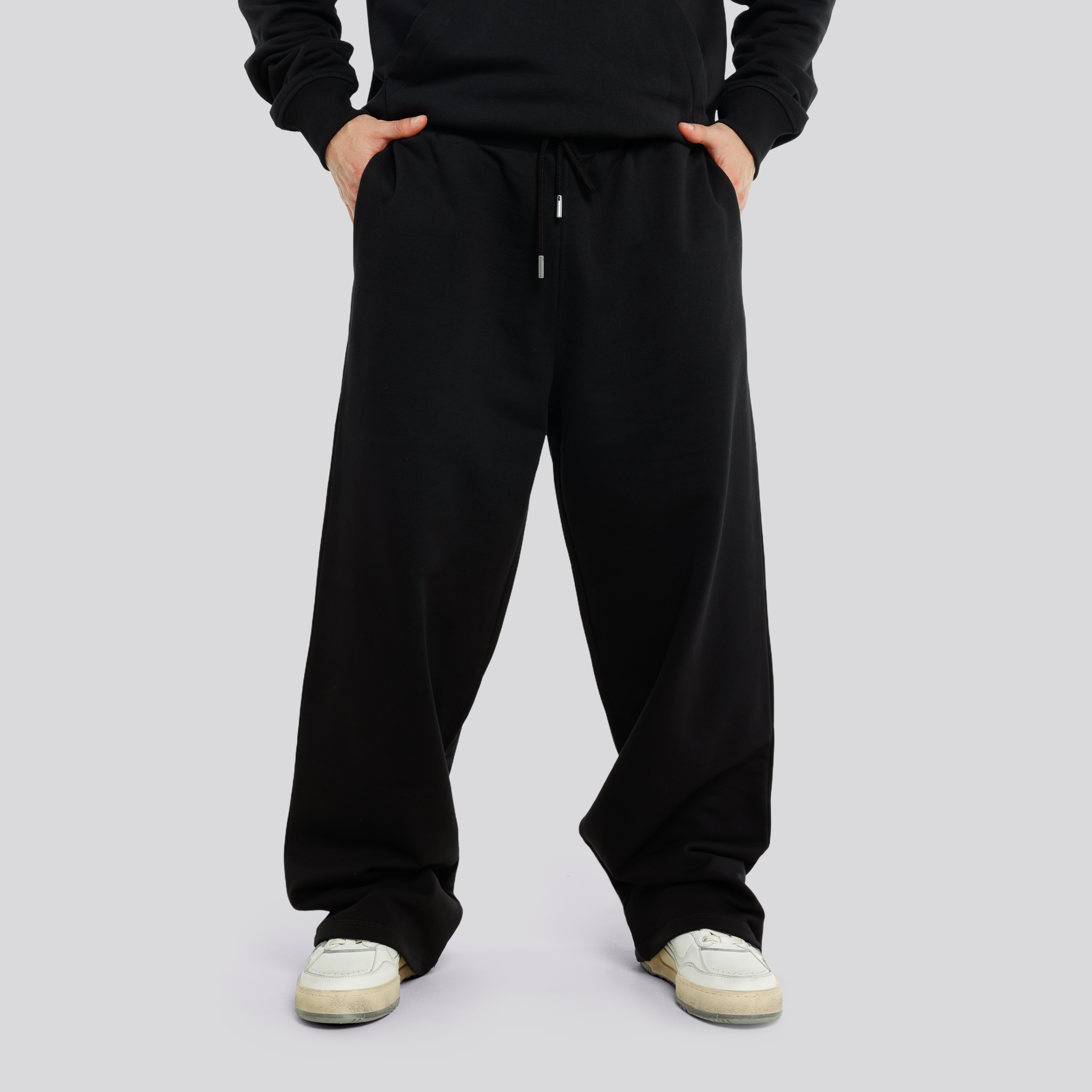 Pantalón Negro Ami Paris Coeur Contrasted