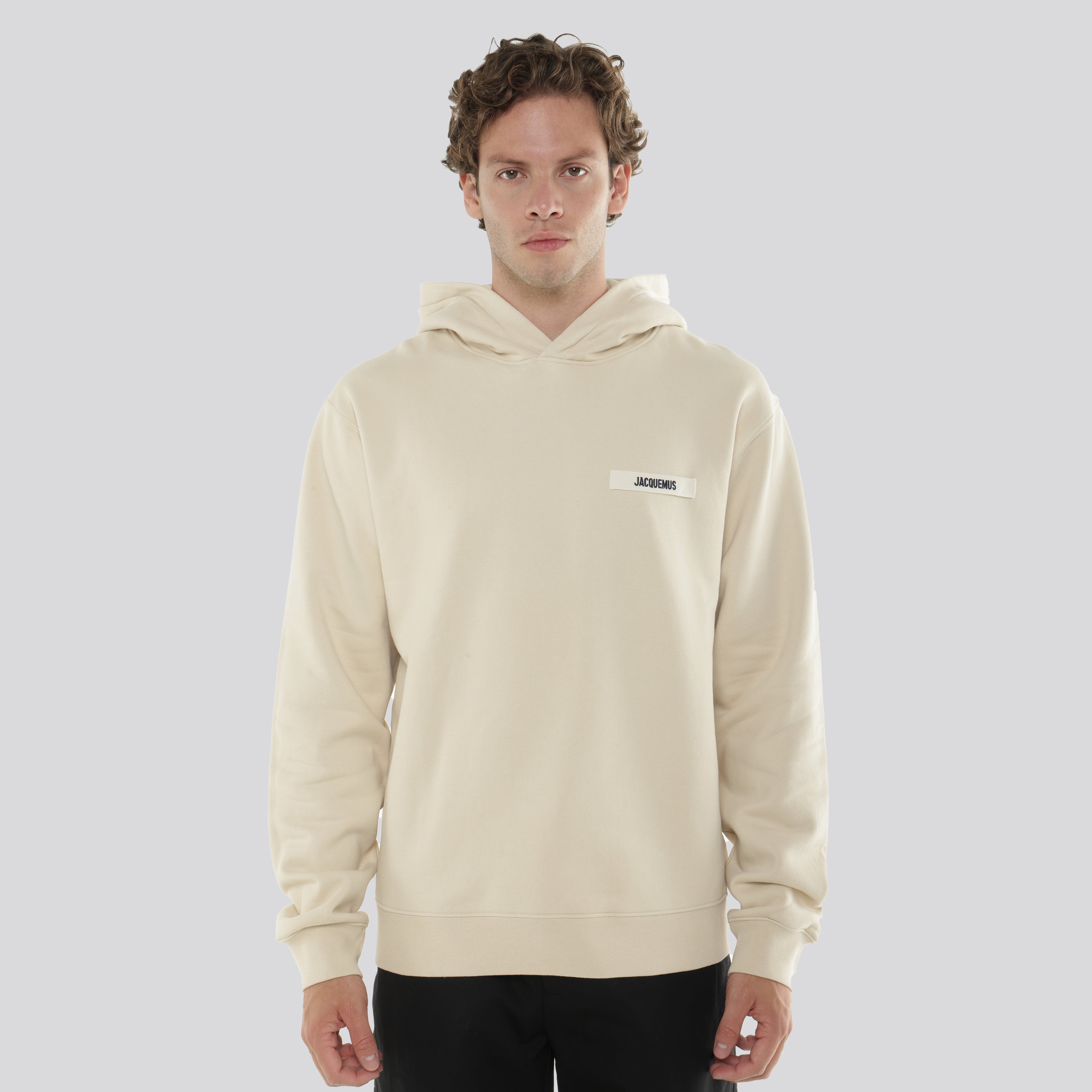 Buzo Tipo Hoddie Beige Jacquemus Le Hoodie Gros Grain