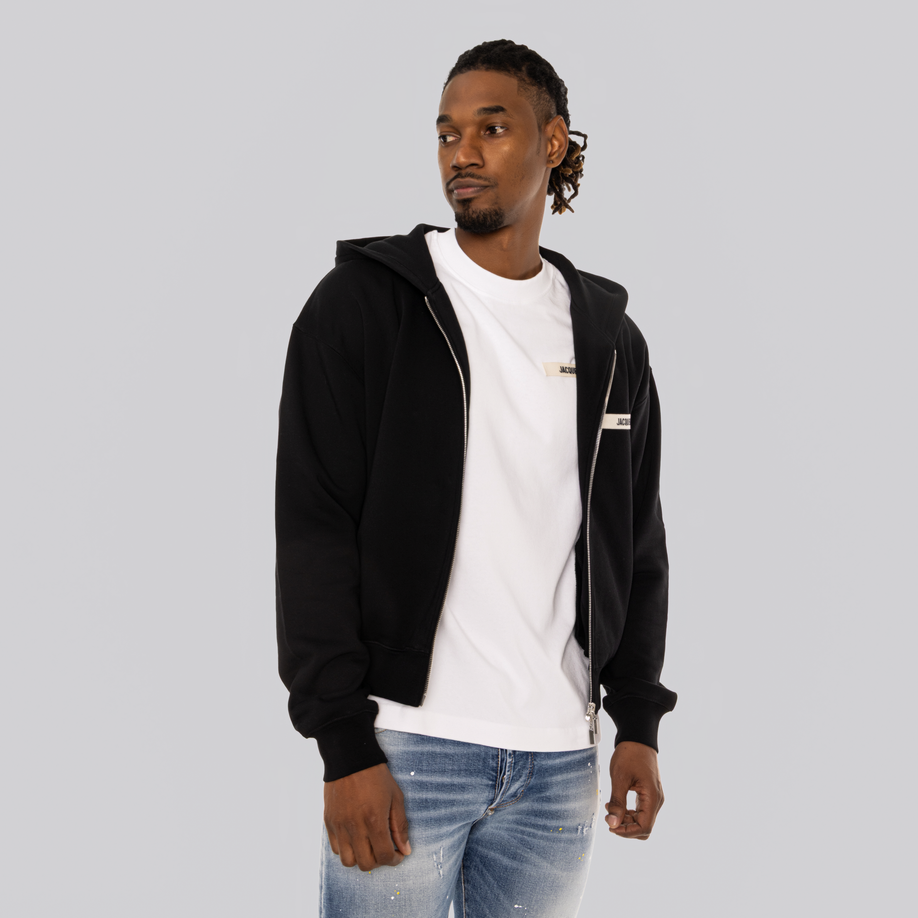 Chaqueta Negra Jacquemus Le Hoodie Zip