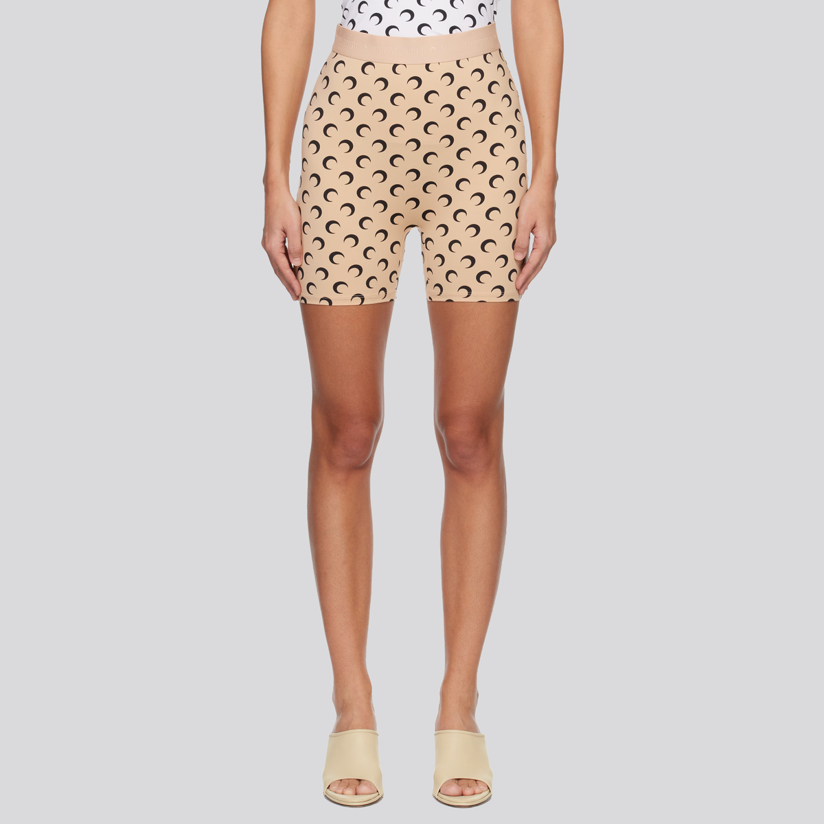 Legging Biker Beige - Negro Marine Serre Inverse Moon Print
