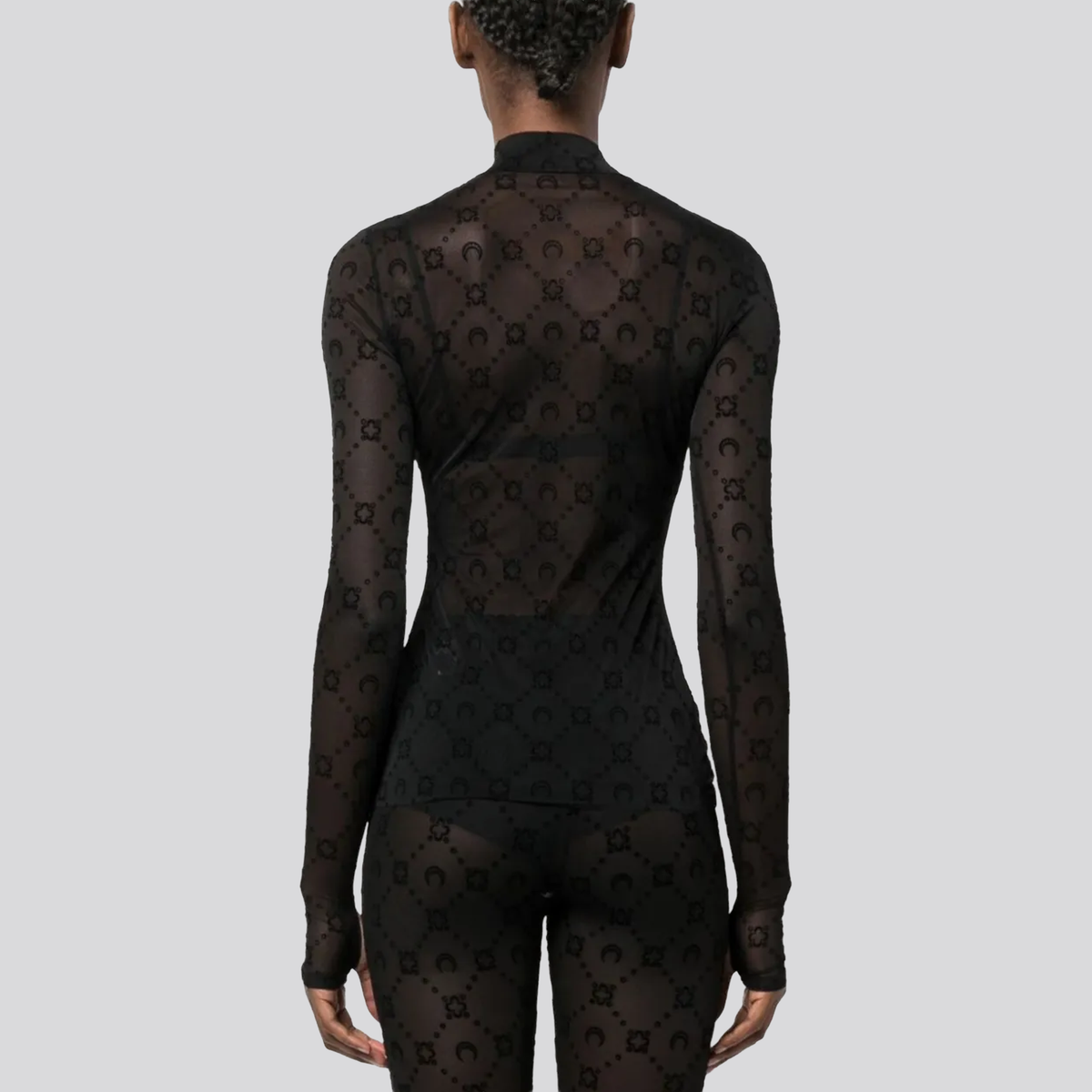 Top Negro Marine Serre Moonogram Highneck