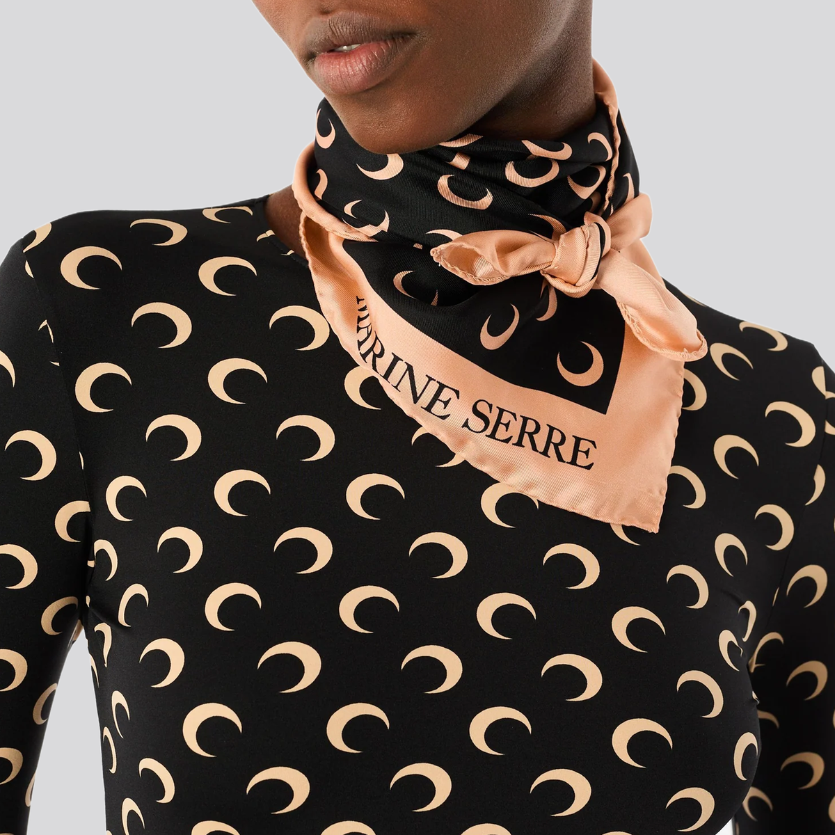 Bufanda Negra Marine Serre Moon Inverse Silk