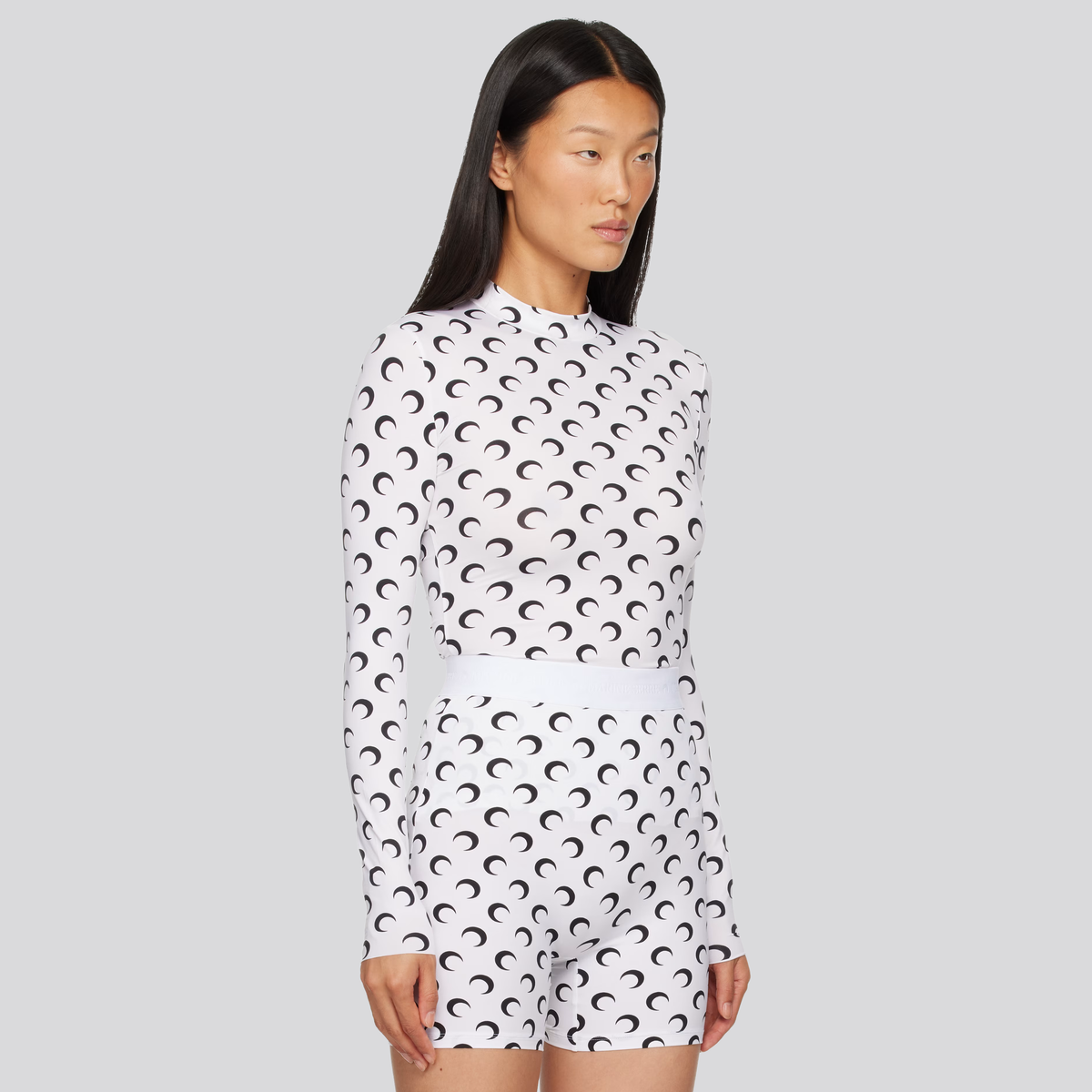 Top Blanco Marine Serre Moon Printed Highneck Manga Larga
