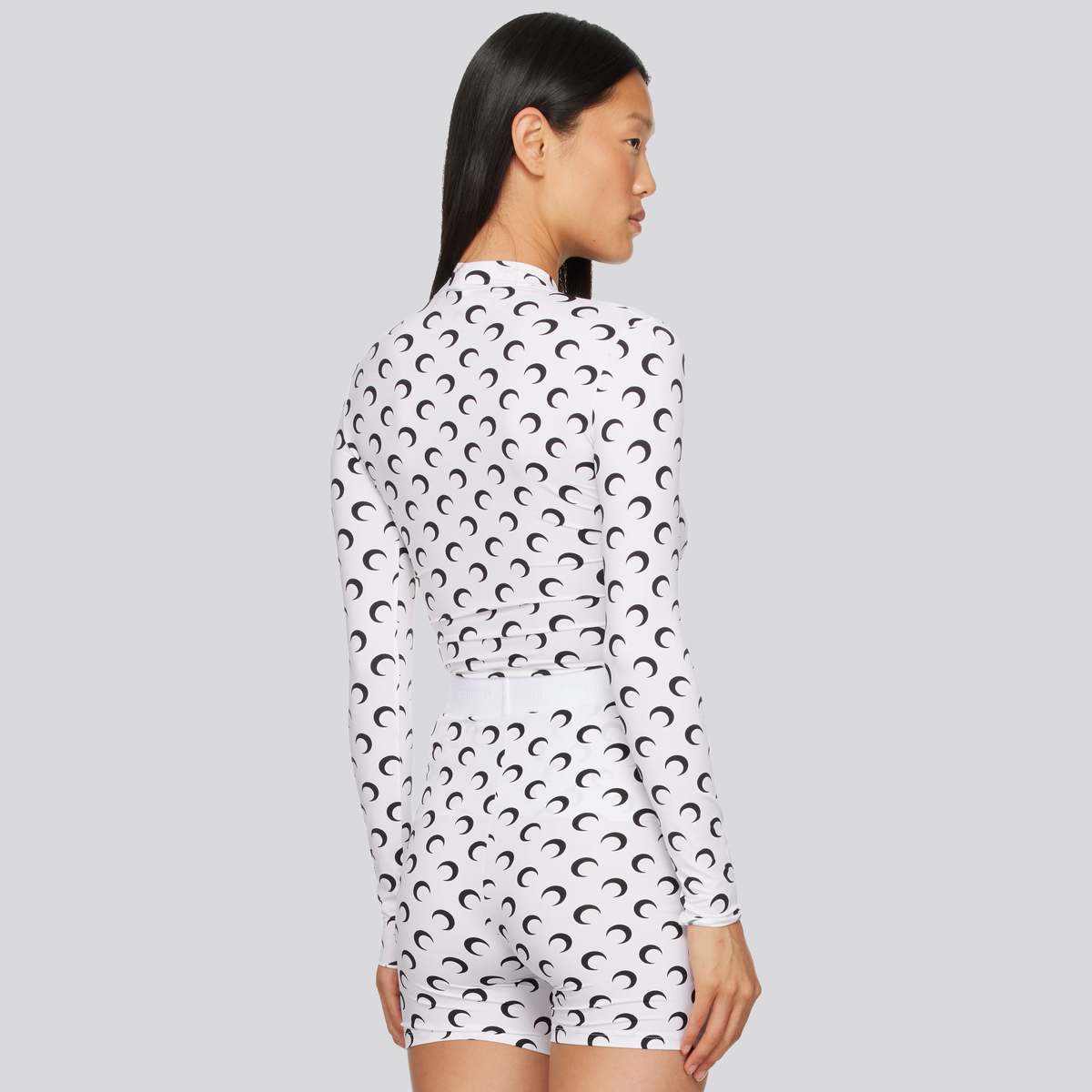 Top Blanco Marine Serre Moon Printed Highneck Manga Larga