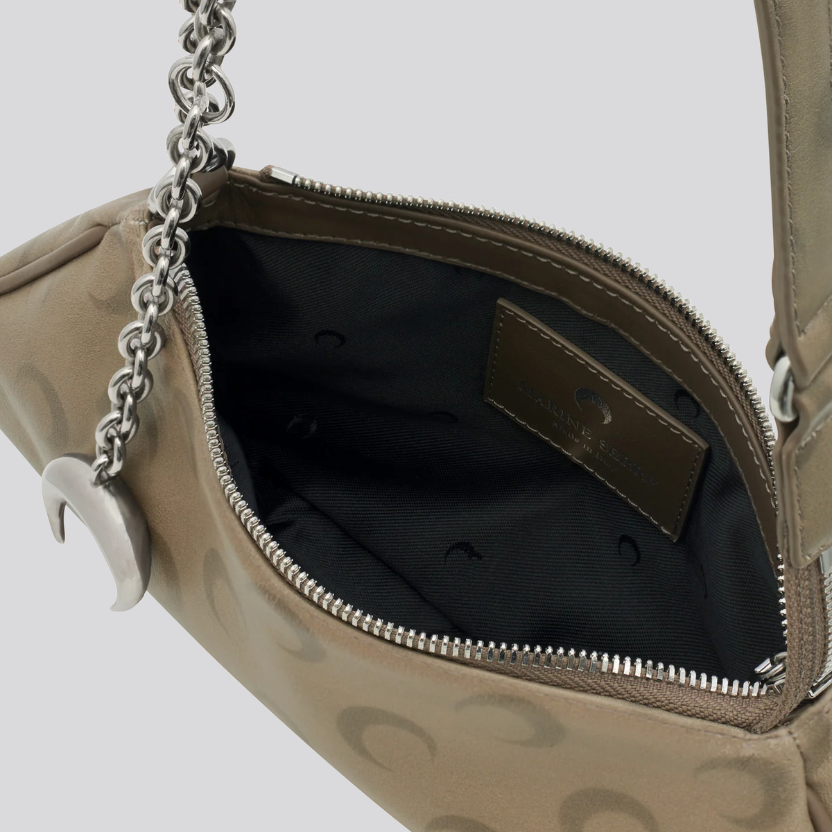 Cartera Beige Marine Serre Faded Leather Moon