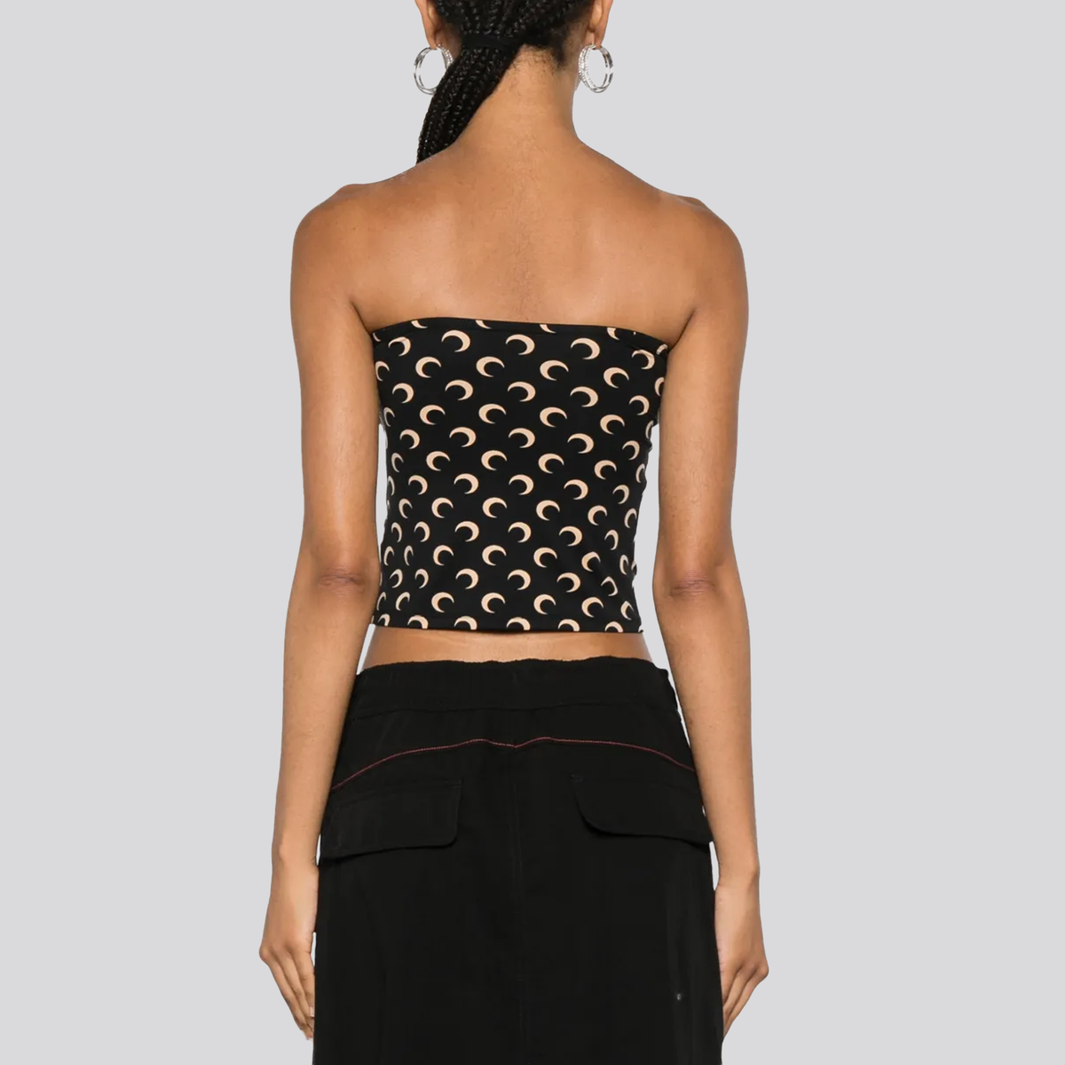 Top Negro Marine Serre Moon Printed Tubed