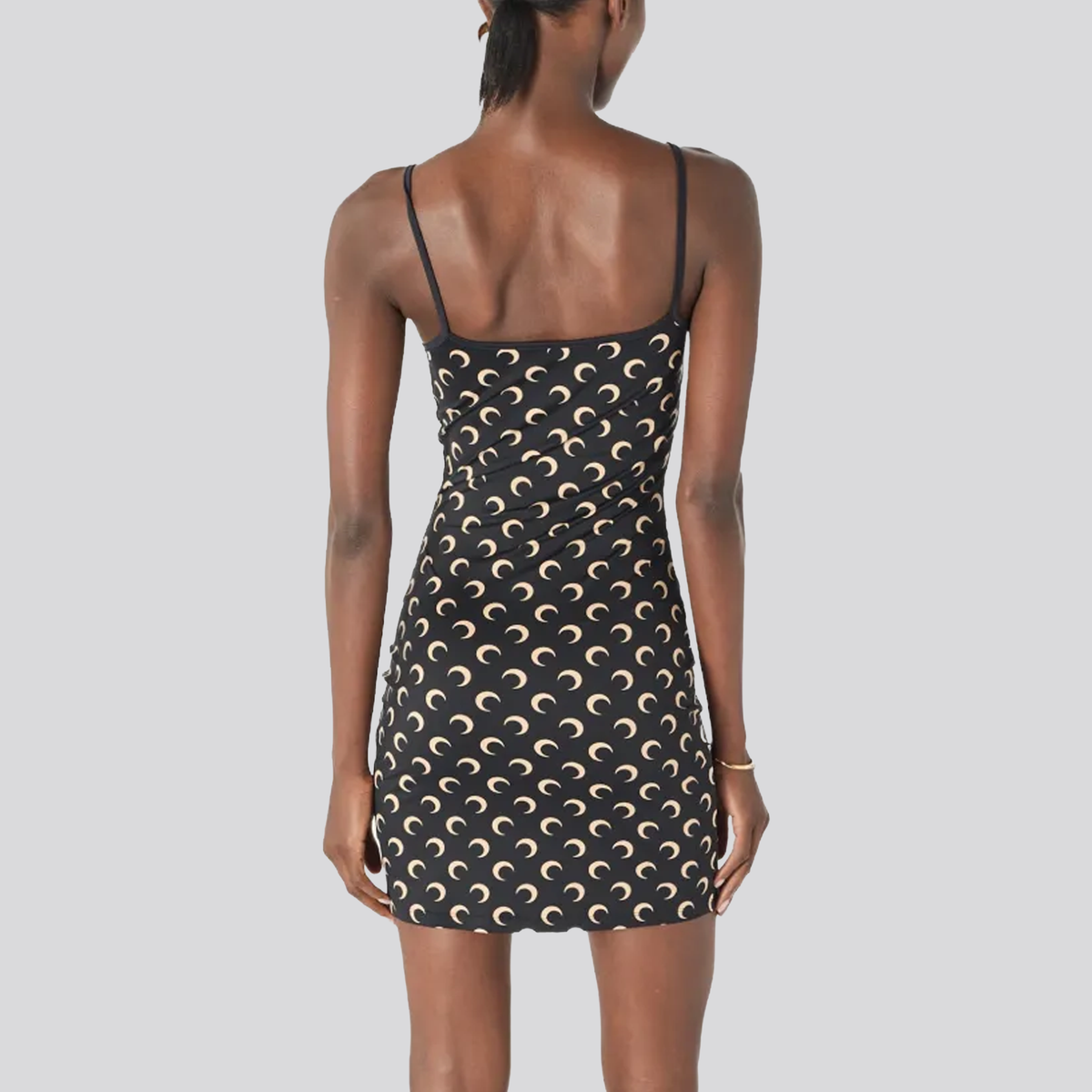 Vestido Negro Marine Serre Moon Printed Straps