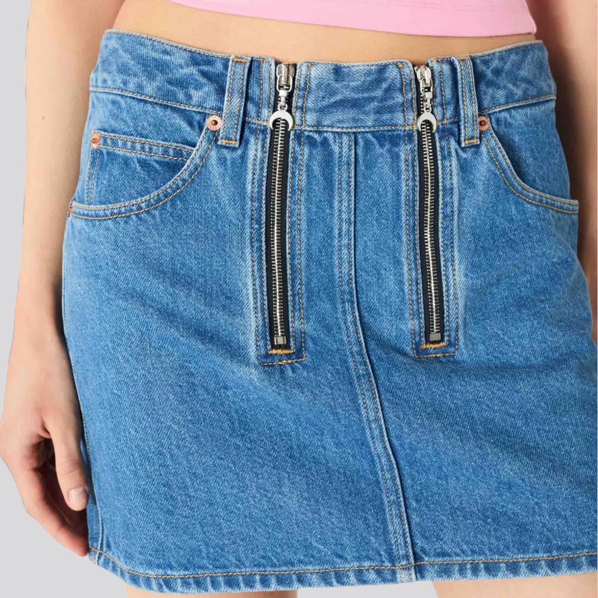 Falda Denim Marine Serre Zipped